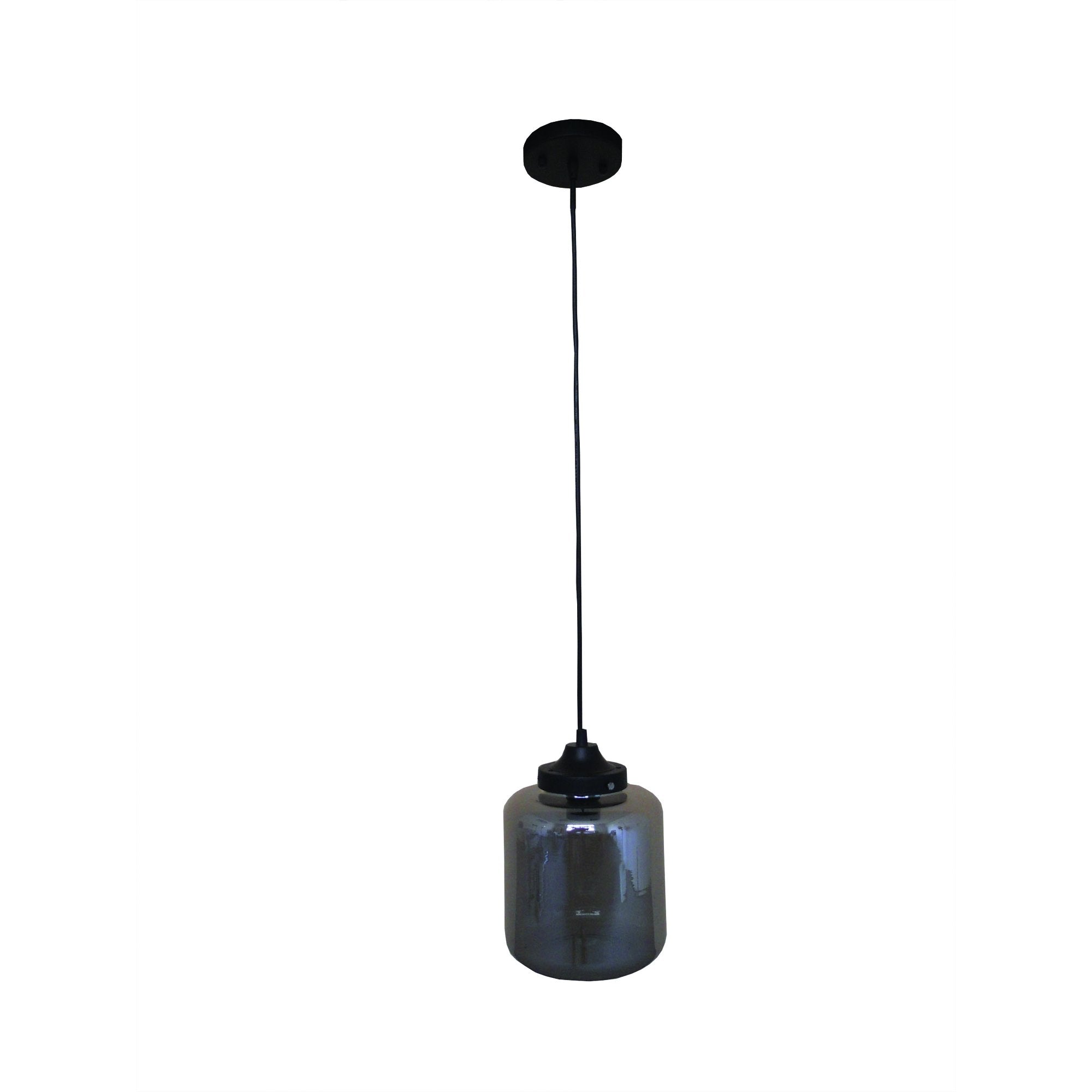 Yosemite Home Decor 121-1P-EBZ 1-Light Pendant with Shaded Glass Jar, Ebony Bronze Finish