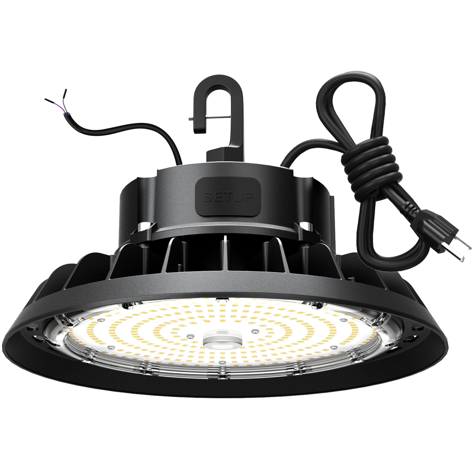 YXL High Bay LED Lights 300W,45,000LM, 3 Adjustable Wattages,High Bay Led Shop Lights for Warehouse Barn Factory,100-277V, Dimma