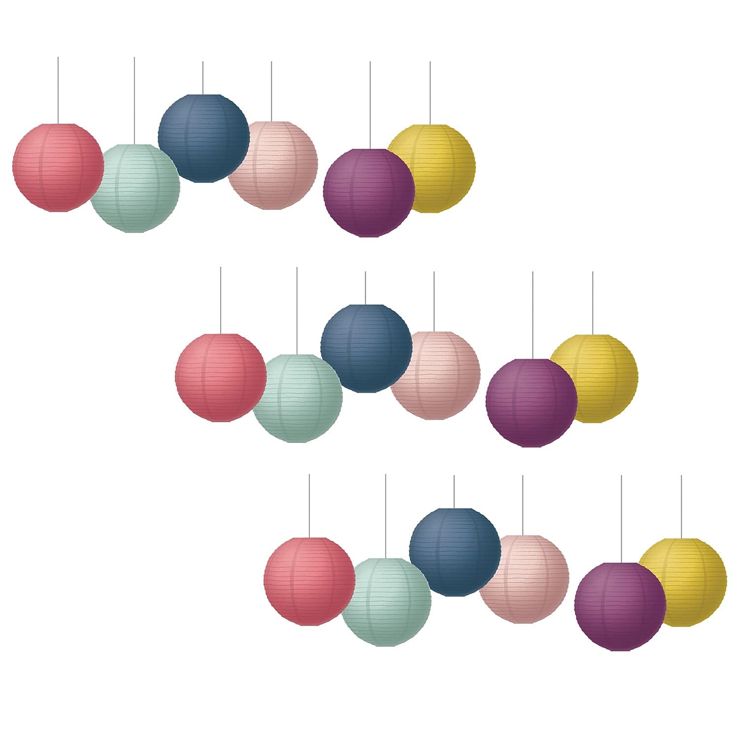 Oh Happy Day 8'' Paper Lanterns, 6 Per Pack, 3 Packs
