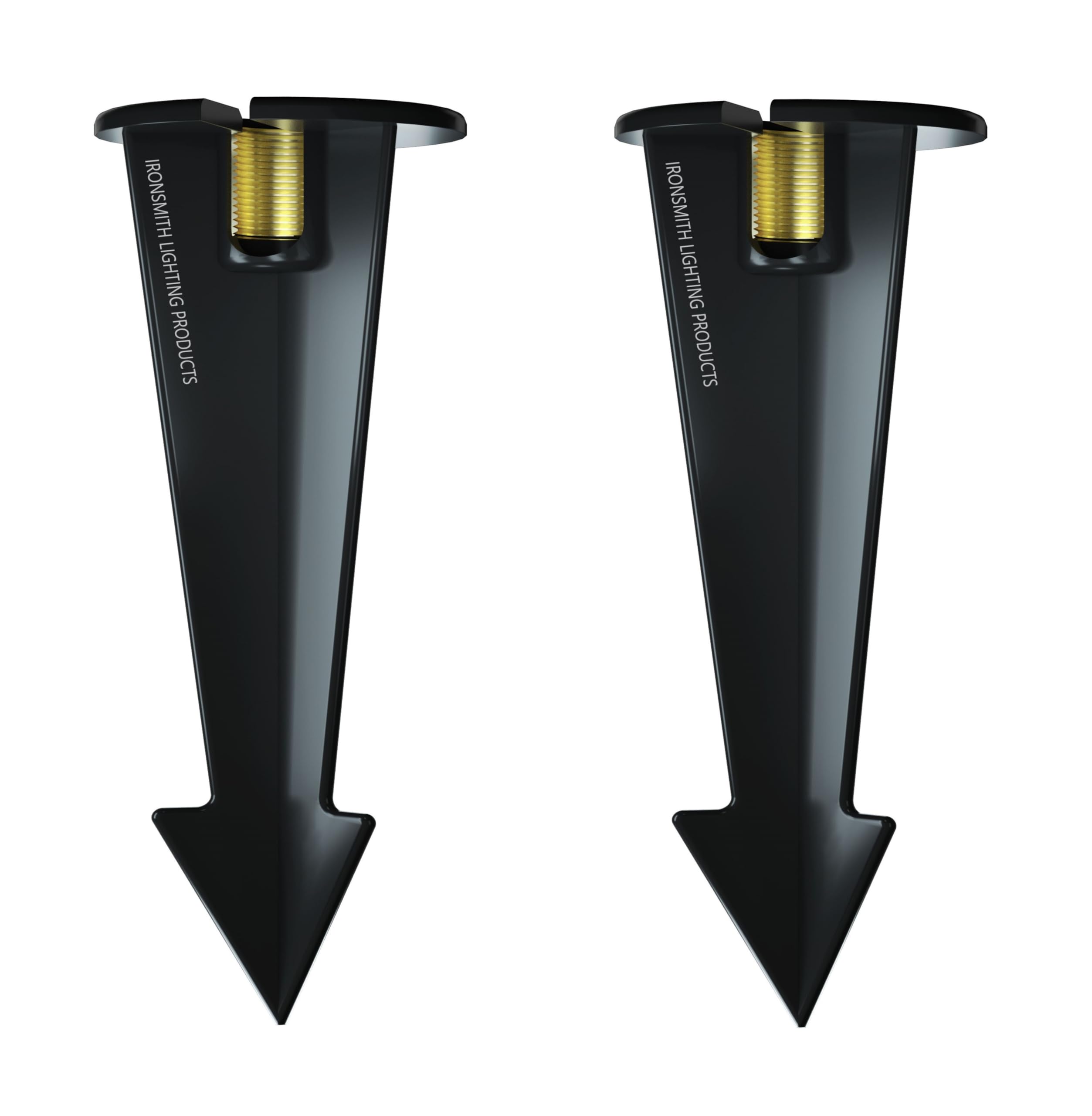 8 Outdoor Light Stake in Black Finish - Support Light Fixture Spikes, Universal Use, Resin Materials, Side Wireway (2 - Large Sp