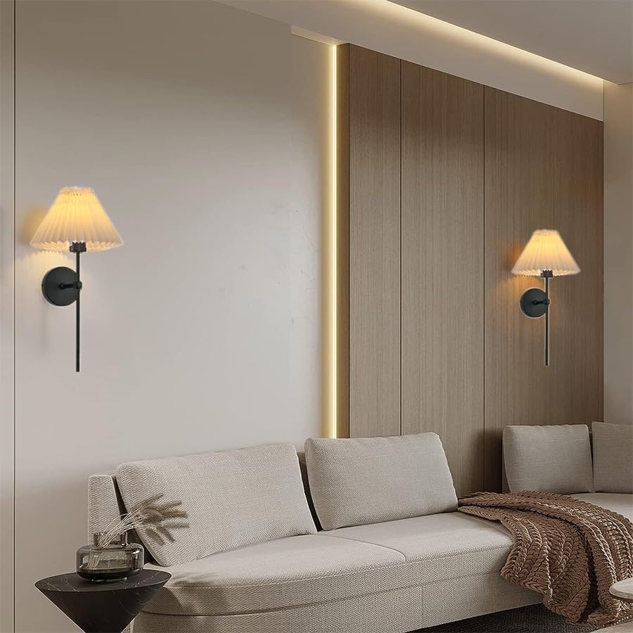 Battery Operated Wall Sconces Set Of Two,Rechargeable Wall Lights With Timer,Indoor Non Hardwired Wall Lamp Light Fixtures Black