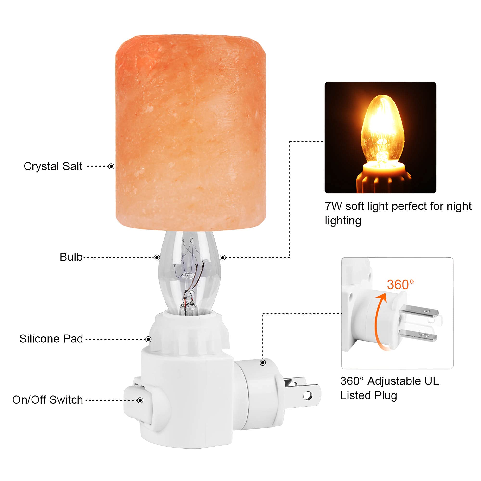 Syntus Himalayan Salt Lamp - Crystal Yellow 2.68x1.89x2.48 inch Model HM065