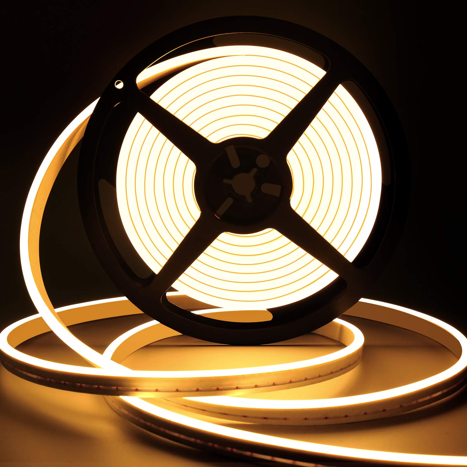 Lamomo LED Neon Strip Lights, 16.4ft Warm White Dimmable Silicone Rope Lights, Waterproof for Indoor Home Decor