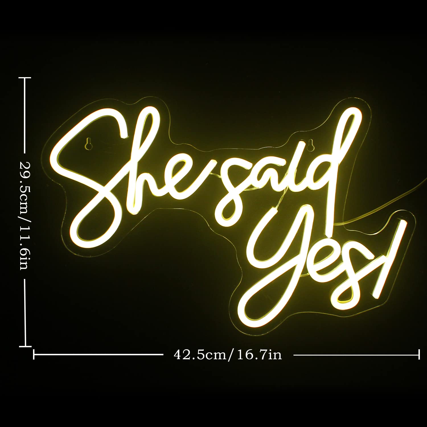 Gamerneon Neon Sign Warm White LED Wall Decor 16.7in x 11.6in Colorful inShe Said Yesin for Engagement Party