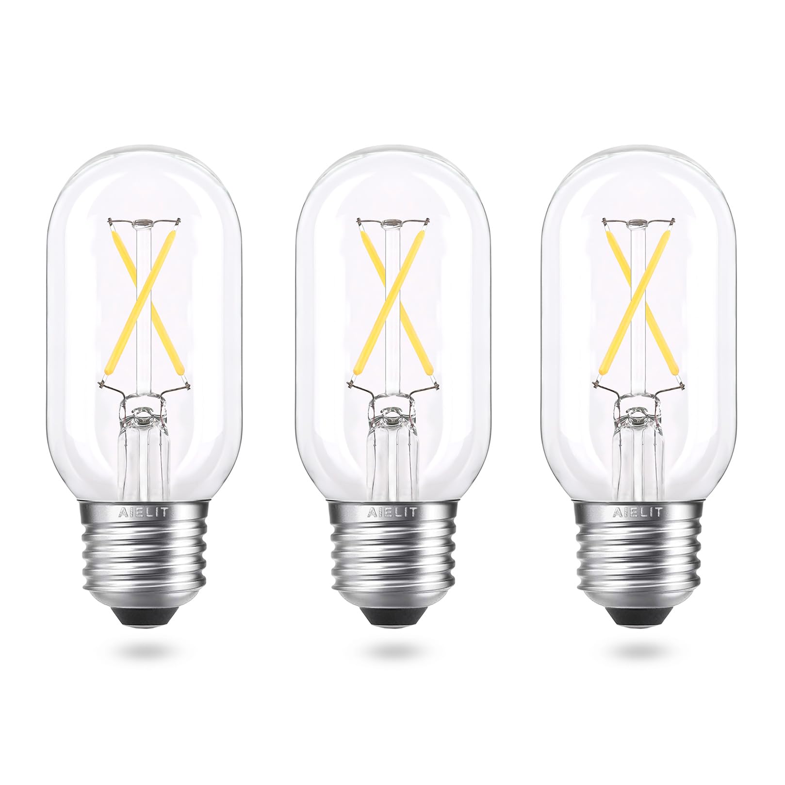 Aielit T45/T14 E26 Light Bulbs 25 Watt Equivalent, Dimmable, Clear Natural White 4000K, 2W Daylight Tube Led Bulbs For Home Maso