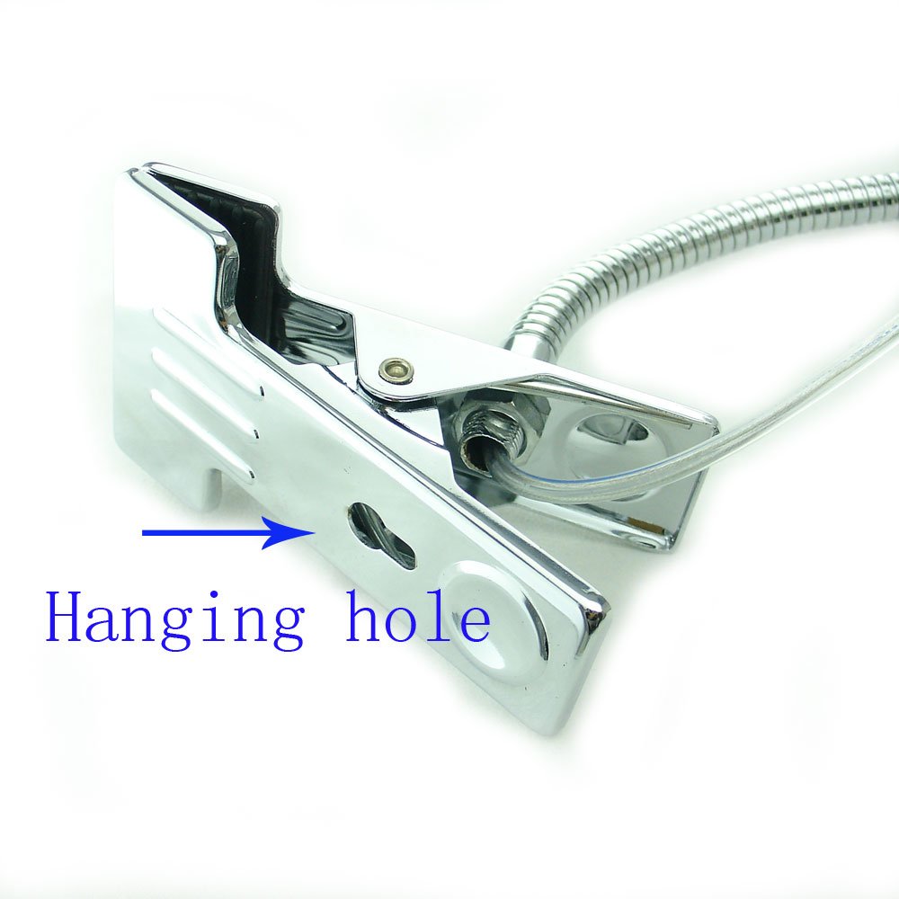 QUANS LED Desk Lamp, 5W 5x1W, Silver (Warm White), Gooseneck, Flexible Clamp Light, Model QSUSD43W3