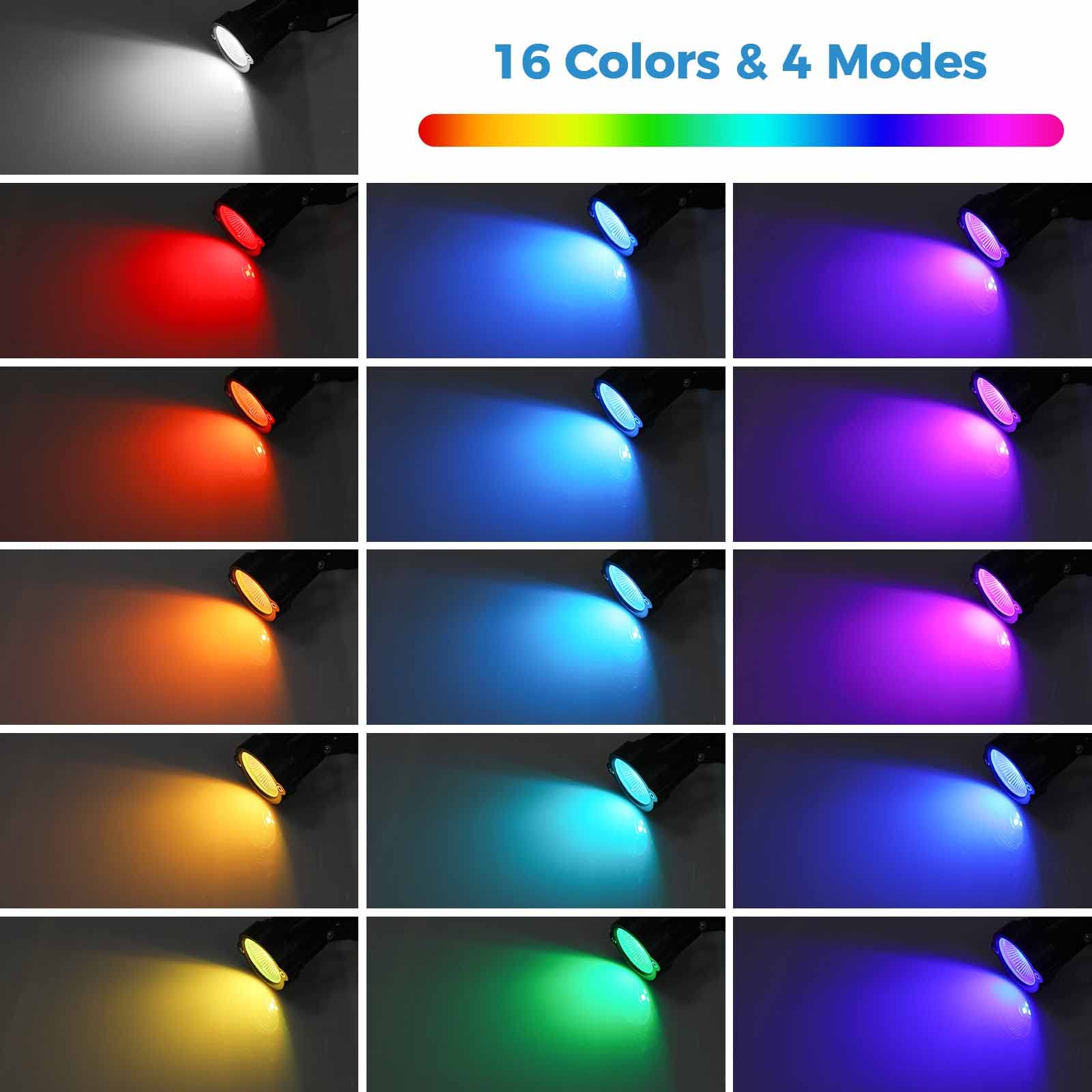 S SMIFUL Halloween Spot Lights, 12V RGB LED Landscape Lights, Waterproof, 6 Lights, Model sxd-cd