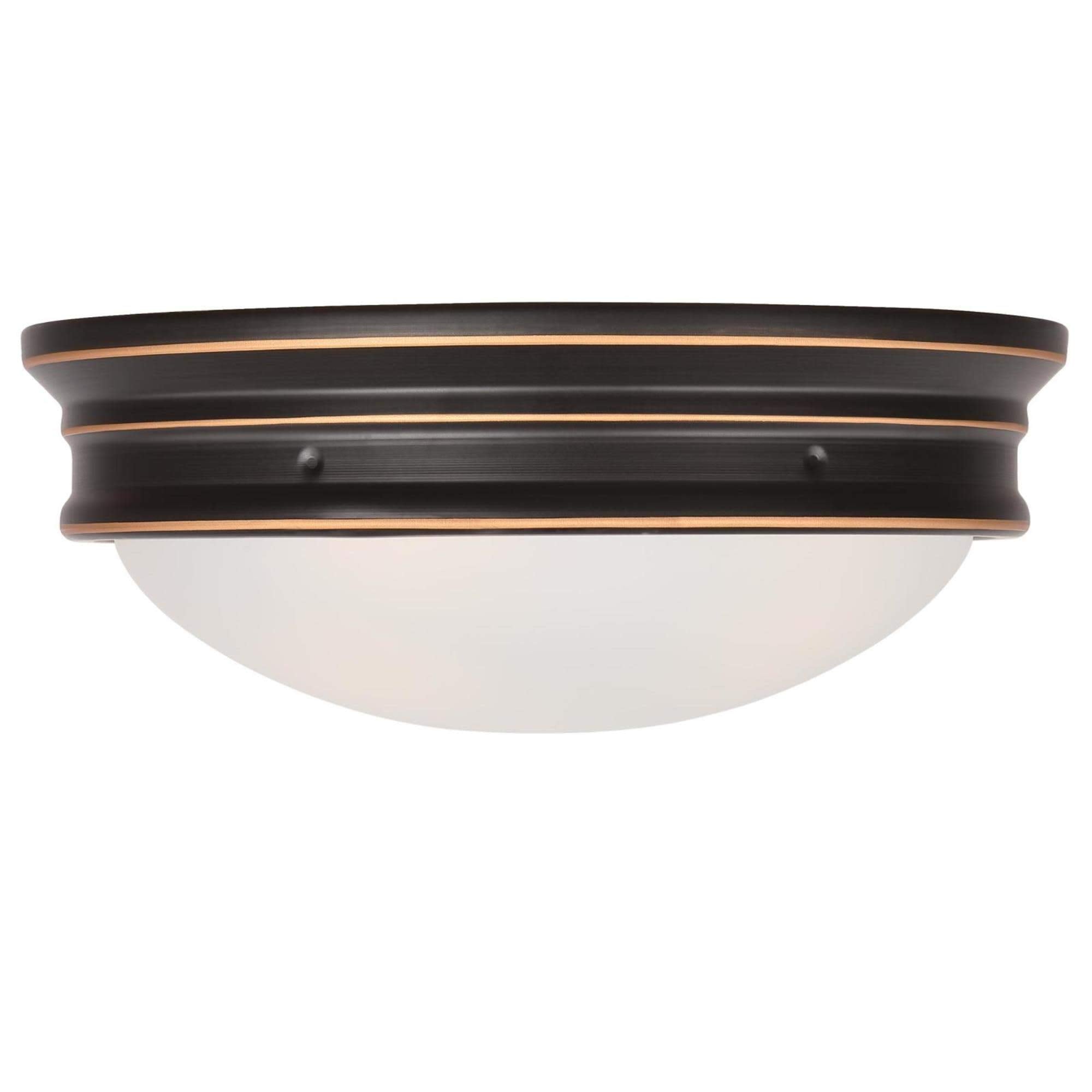 Westinghouse 6370600 Meadowbrook 13-Inch, Two-Light Indoor Flush Mount Light Fixture, Oil Rubbed Bronze Finish And Frosted Glass