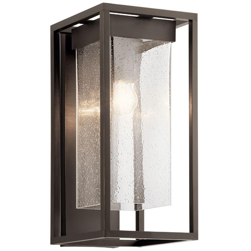 Kichler Mercer 20 inch 1 Light Outdoor Wall Light with Clear Seeded Glass in Olde Bronze, 18.75