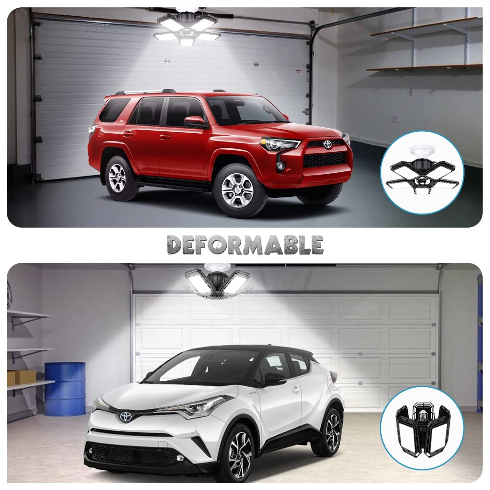 Luyata 160W Led Garage Lights 2 Pack, 16000Lm 6500K Deformable Ceiling Light, E