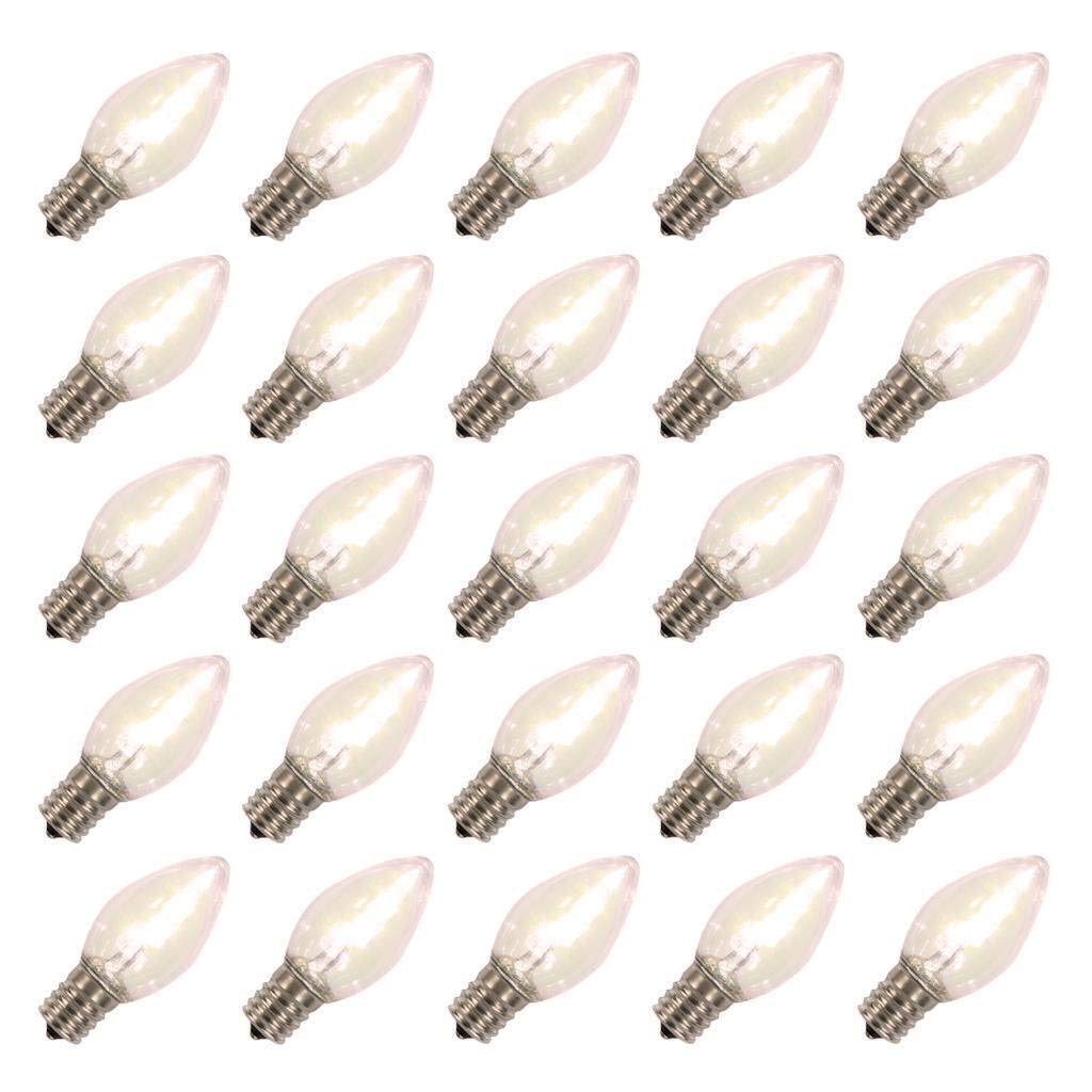 Vickerman C7 Transparent Plastic Led Warm White Dimmable Bulb, Bag Of 25
