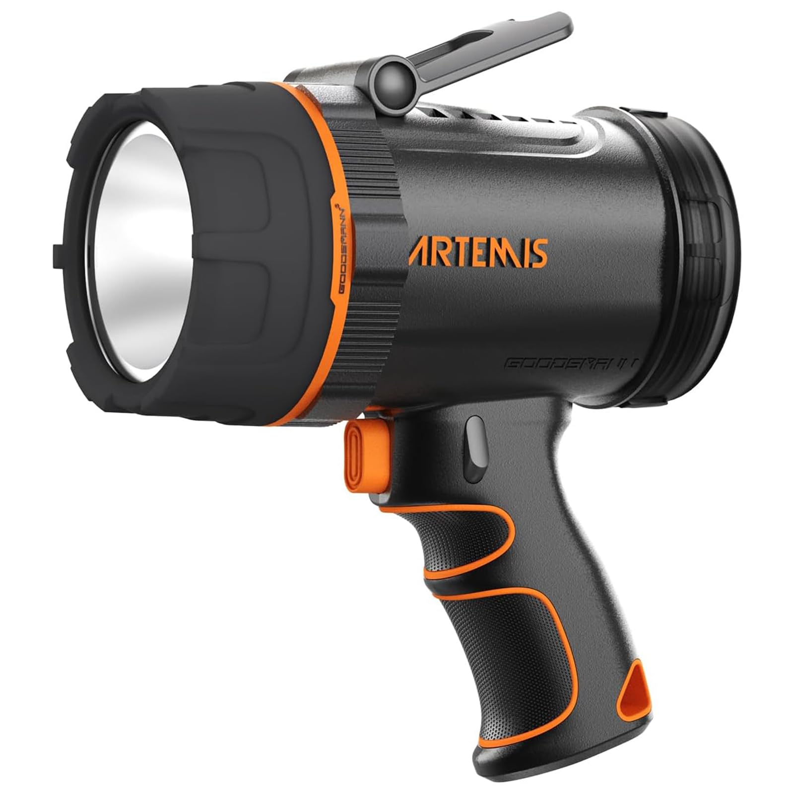 GOODSMANN Spotlight Rechargeable LED Spot Light Flashlight 2000 Lumen Waterproof Handheld Lights Portable Spotlight Rechargeable with Emergency Whistle 89203-01A