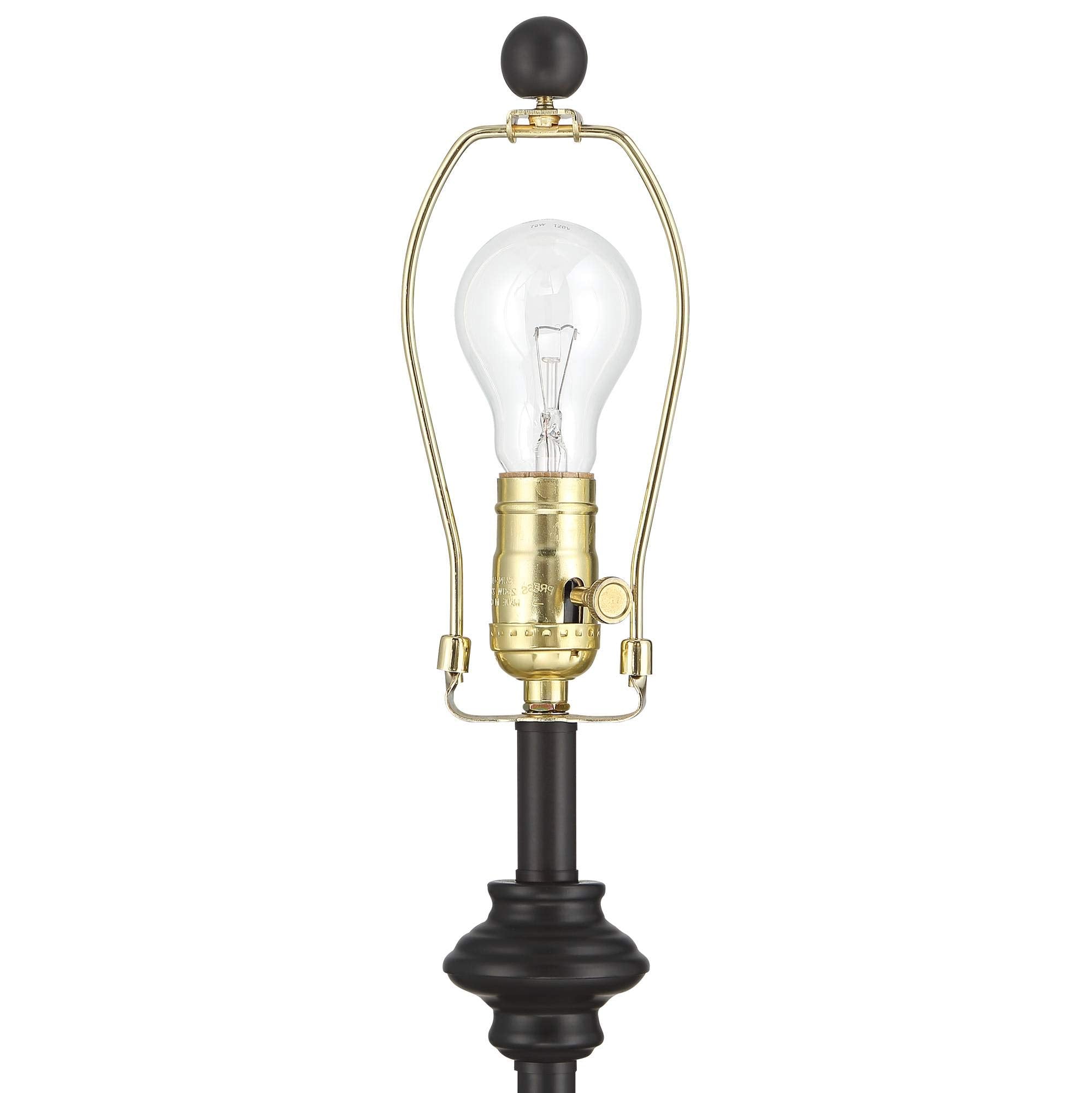 360 Lighting Buffet Table Lamps Set of 2, 26in Tall, Dark Bronze Metal, Oatmeal Fabric Shade, Model 67Y75