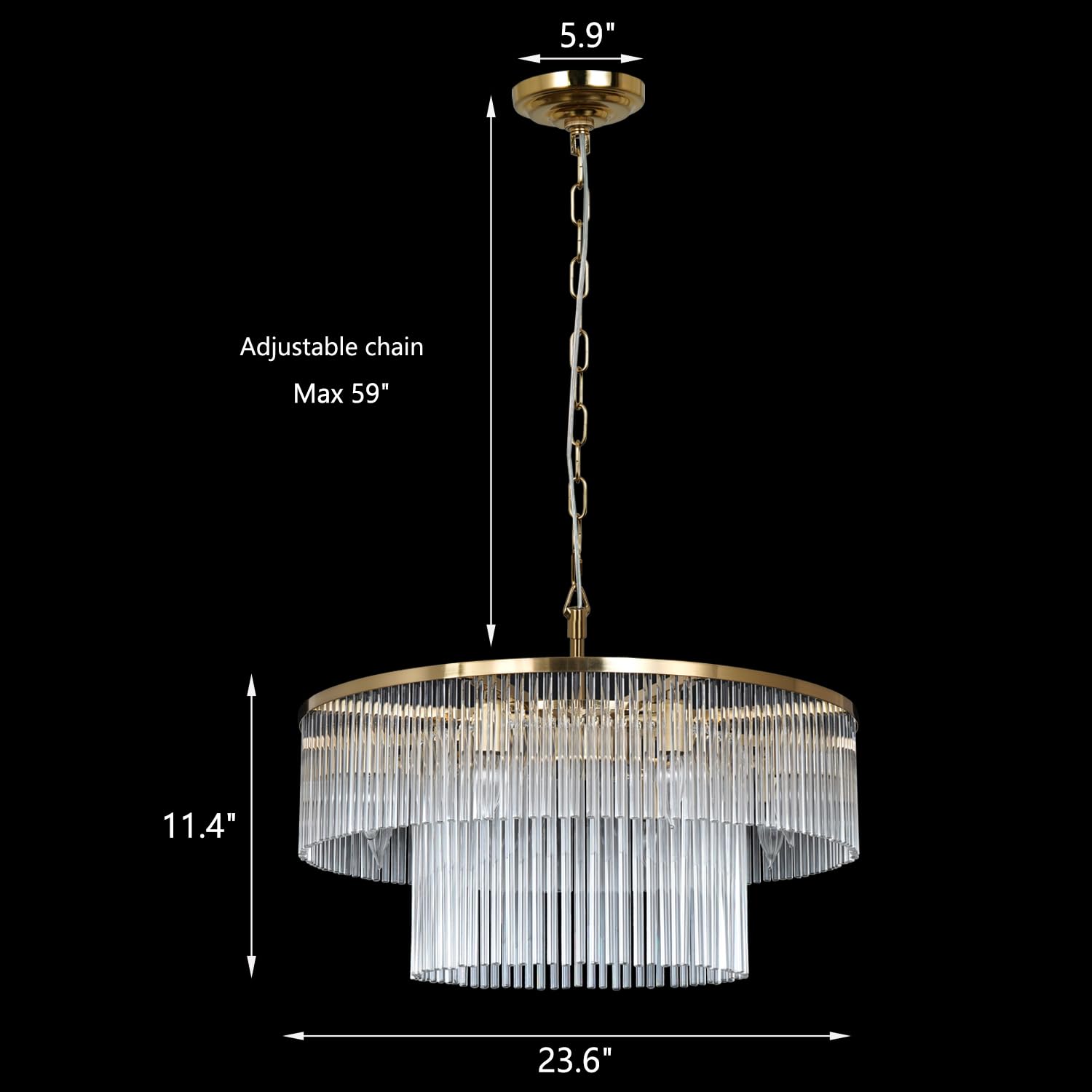 Akeelighting Modern Chandeliers Brass Glass Chandelier Lighting 8 Lights Round Dining Chandelier Light Fixture Ceiling Entryway