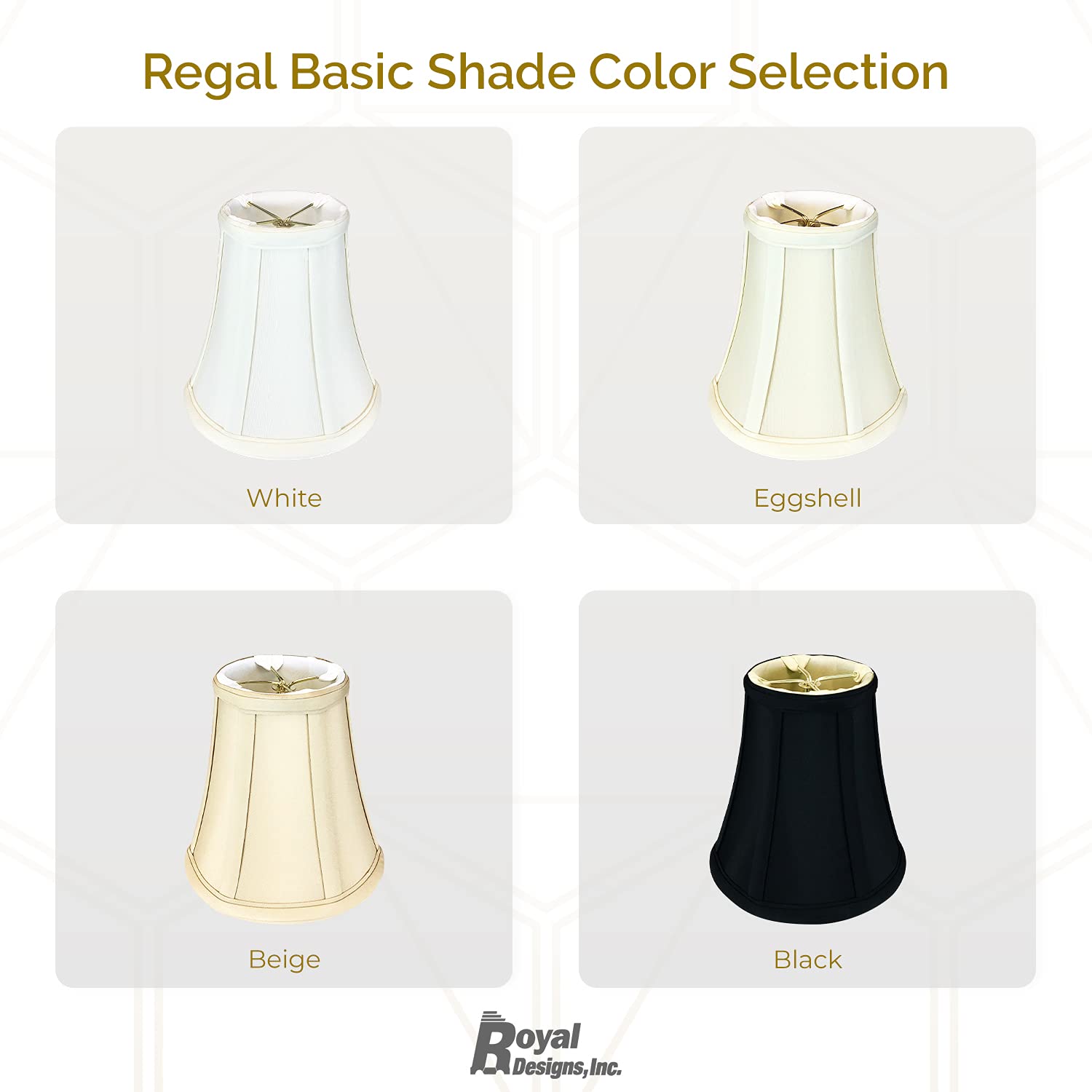Royal Designs, Inc. True Bell Basic Lamp Shade, Faux Silk, 3.5in x 6in x 6.25in, Beige, Model BSO-704FC-6BG
