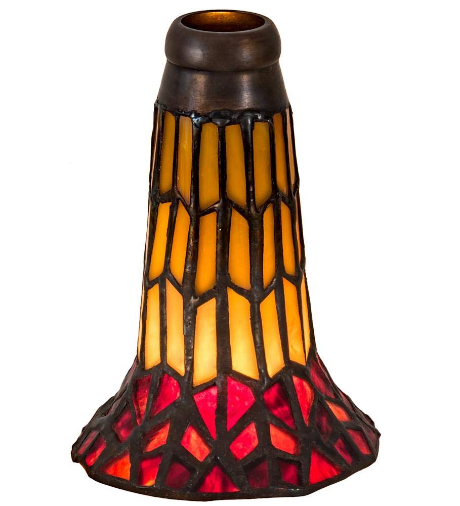 Meyda Tiffany Pond Lily Shade, 4in Wide x 6in High, Glass, Red, Model 16551