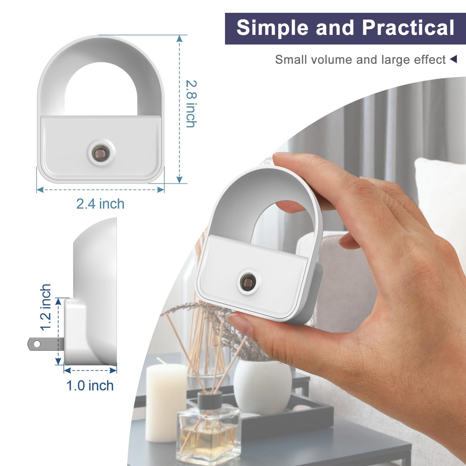 YRWXZYO 6 Pack Night Light Plug in, LED Nightlights with Smart Dusk to Dawn Nightlight, Plug into Wall Nightlights Suitable for
