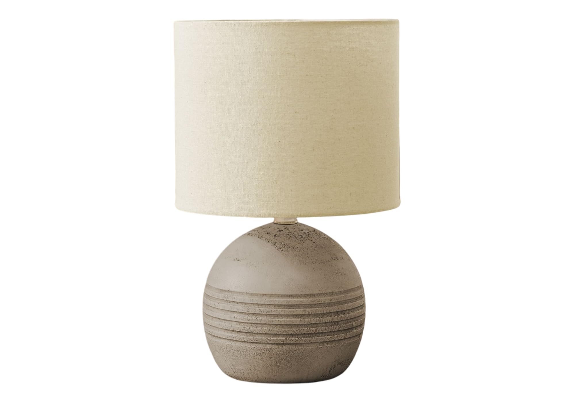 Monarch Specialties Table Lamp I 9792, 15in H, Beige Resin, Beige Shade, Contemporary Design