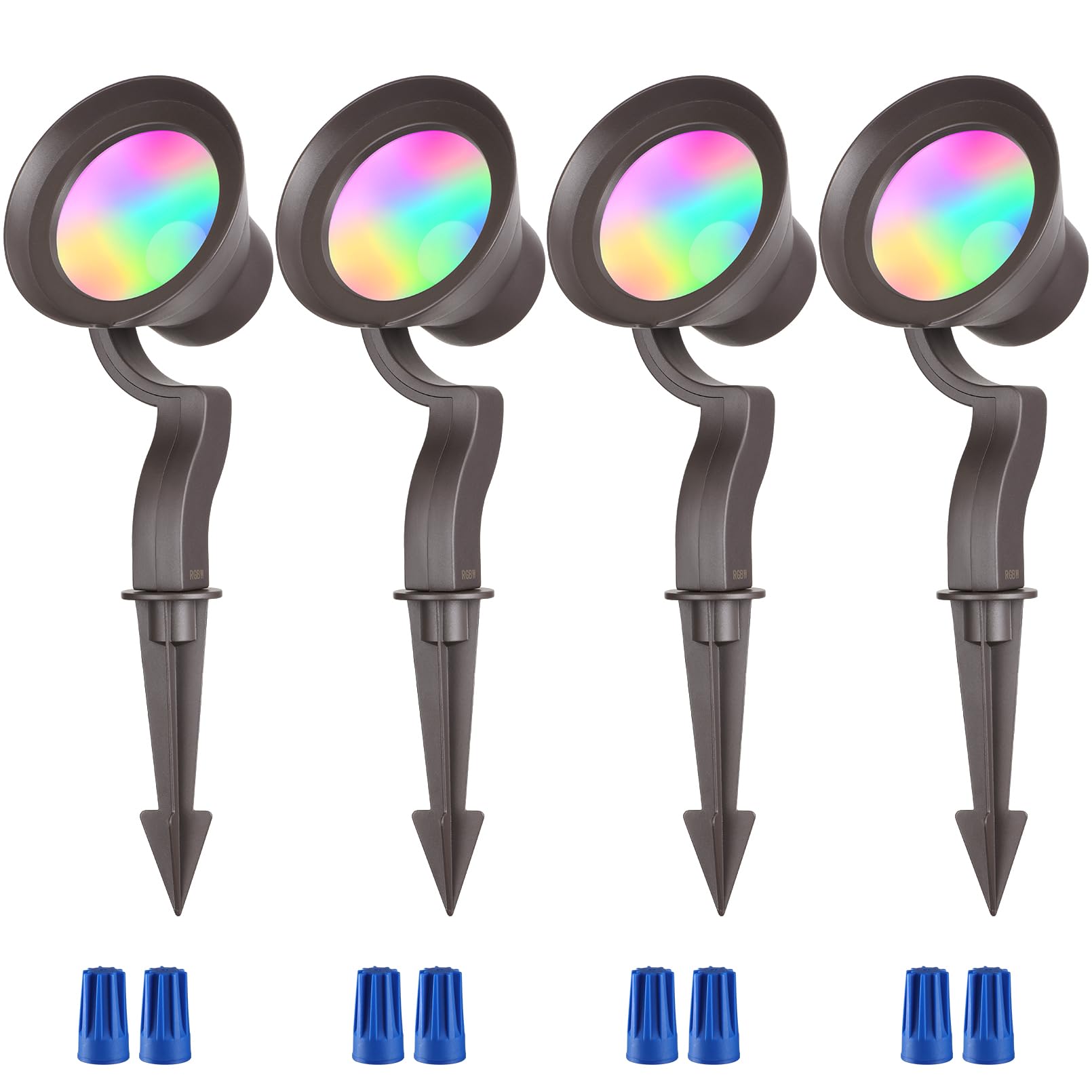 LEONLITE 10W RGB Low Voltage Landscape Lights, Color Changing Wall Wash Landscape Lighting Outdoor, 12V LED Landscape Spotlights