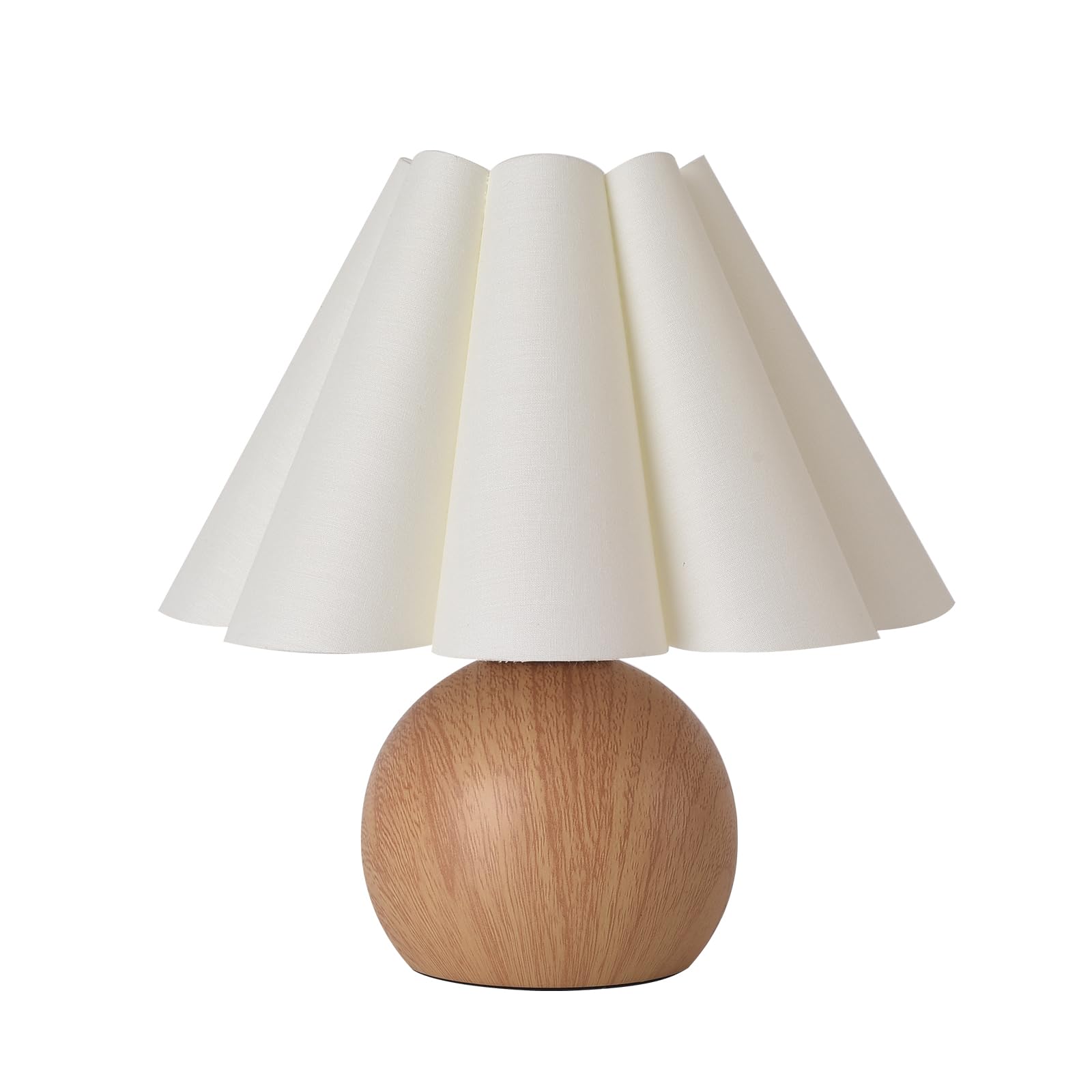 Kunjoulam Cute Small Table Lamp, Modern Bedside Nightstand Lamp With Fabric Lampshade, Metal Base For Bedroom Home Office Decor 