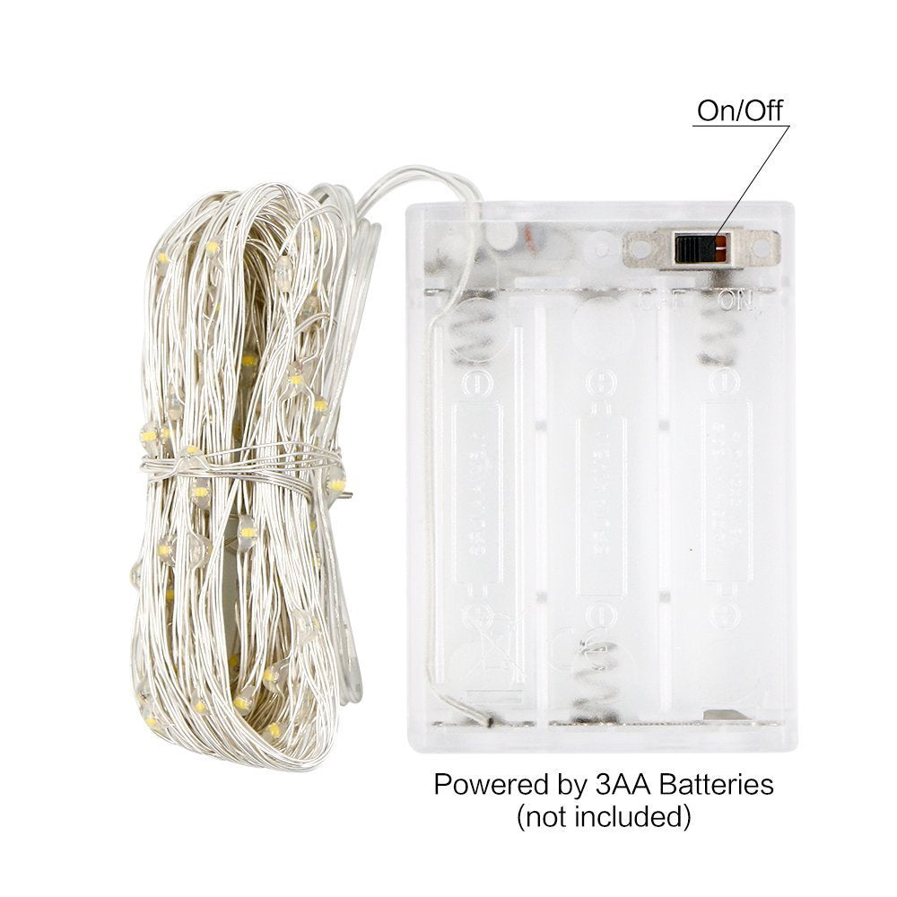 Anjaylia Led String Lights, 30 Leds, 10Ft Battery Operated Purple Fairy Lights For Home, Wedding, And Party Decorations, Model 002Pu