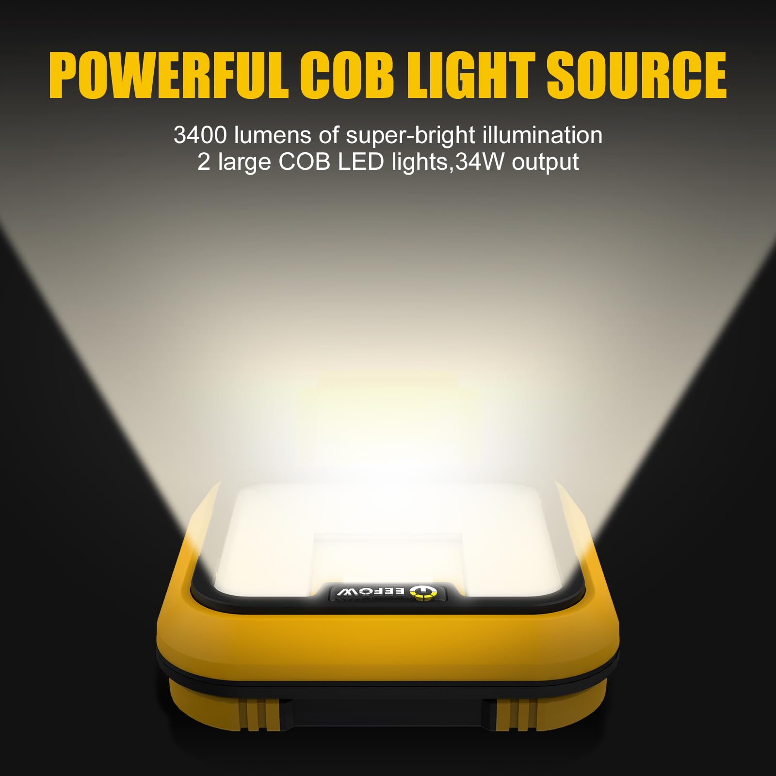 Work Light For Dewalt 20V Max: Cordless 2 Cob 64W 6400Lumen Bright - Battery Powered Usb Rechargeable Portable Flood Led Worklig