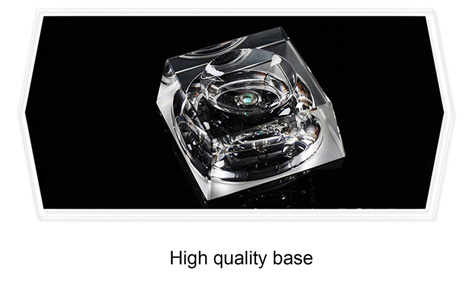 FTYTEK 3D Crystal Ball with LED Base, 80mm Clear Solar System Model, Blue, Model SJQ007H