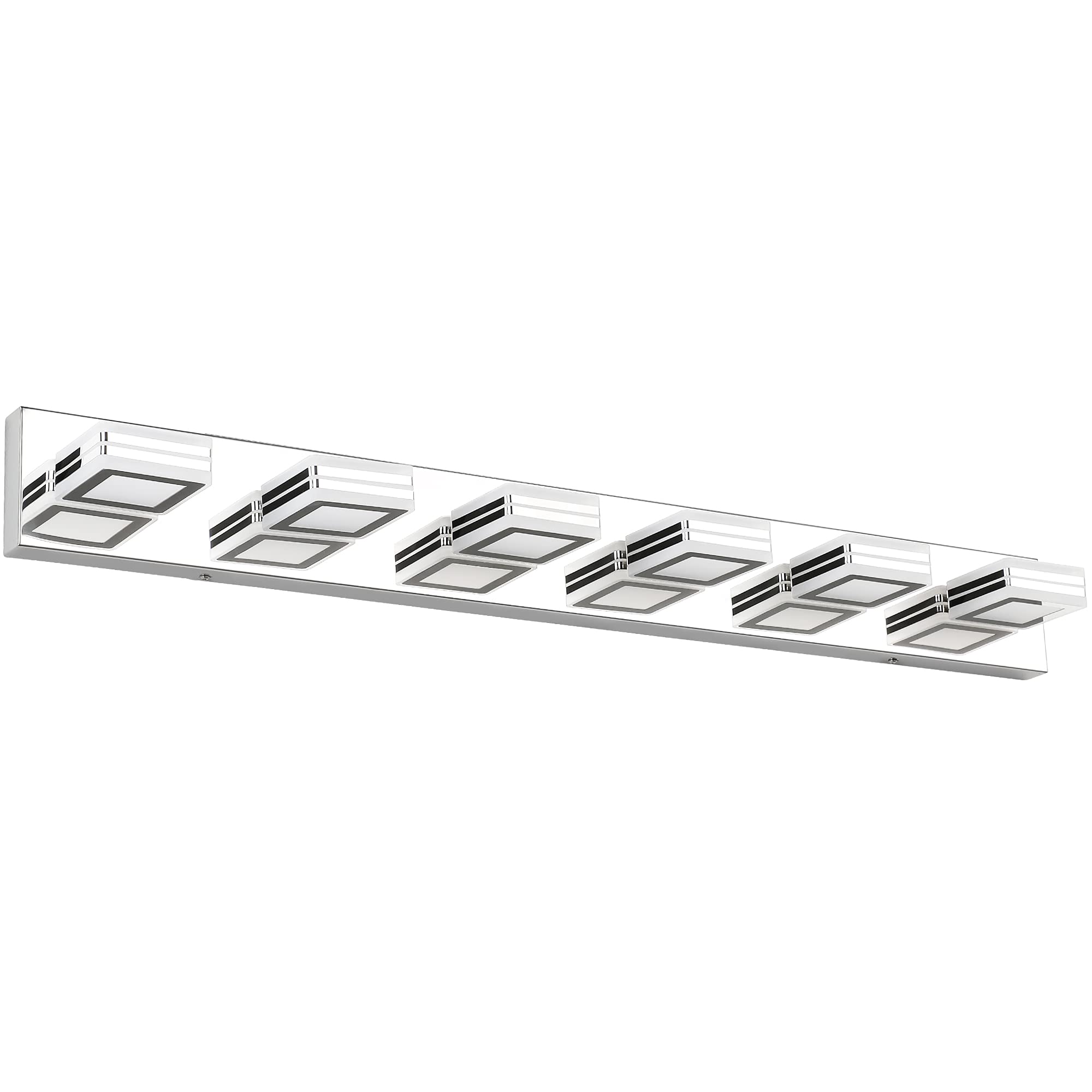 SOLFART 6 Light LED Vanity Lights Fixture Chrome Aluminum Bathroom Lighting S9660-6T
