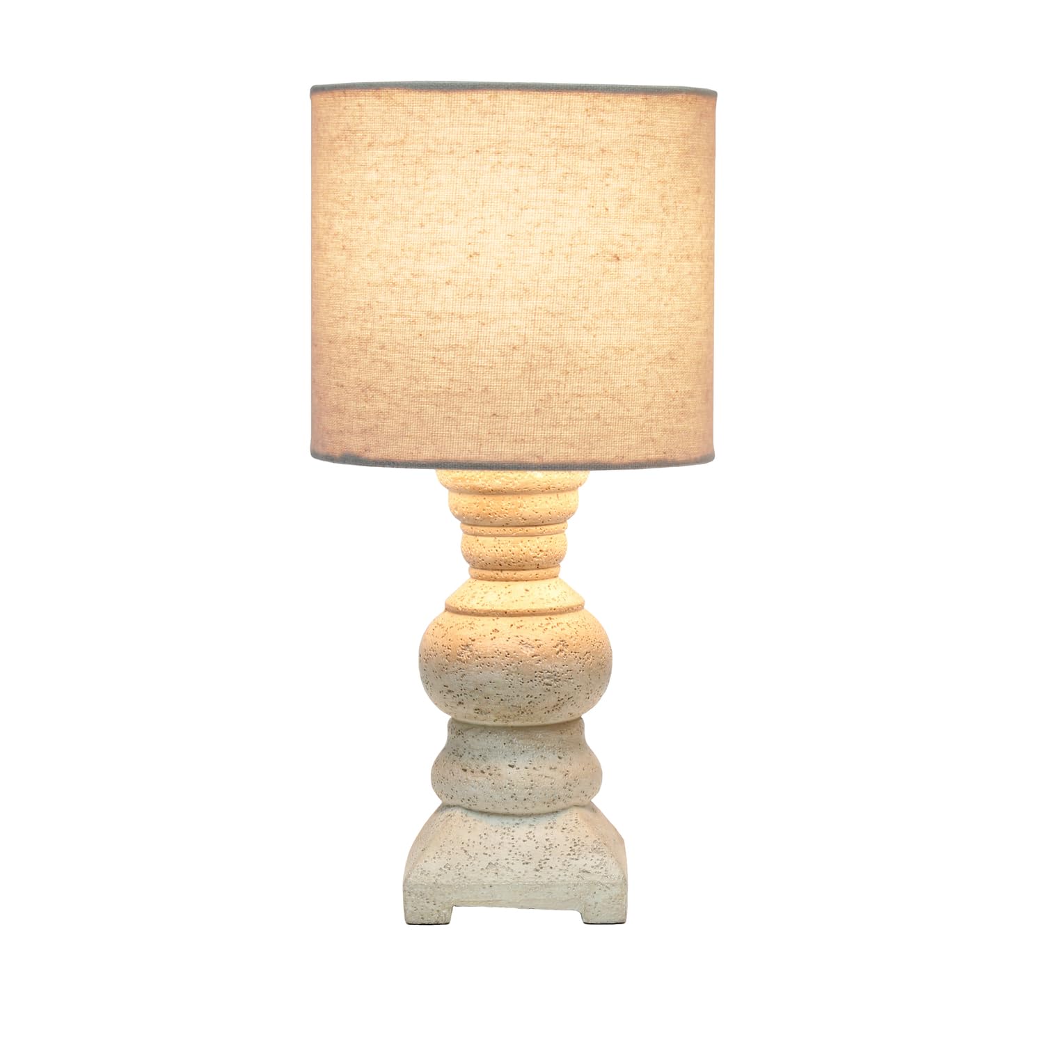 All The Rages Resin Mini Table Desk Lamp With Rough Shade In Weathered Beige