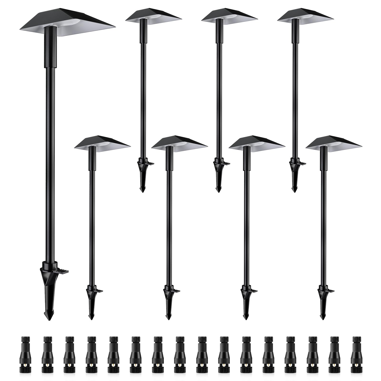 Doreio 5W Low Voltage Warm White Landscape Pathway Lights, 8 Pack, Ip66 Waterproof