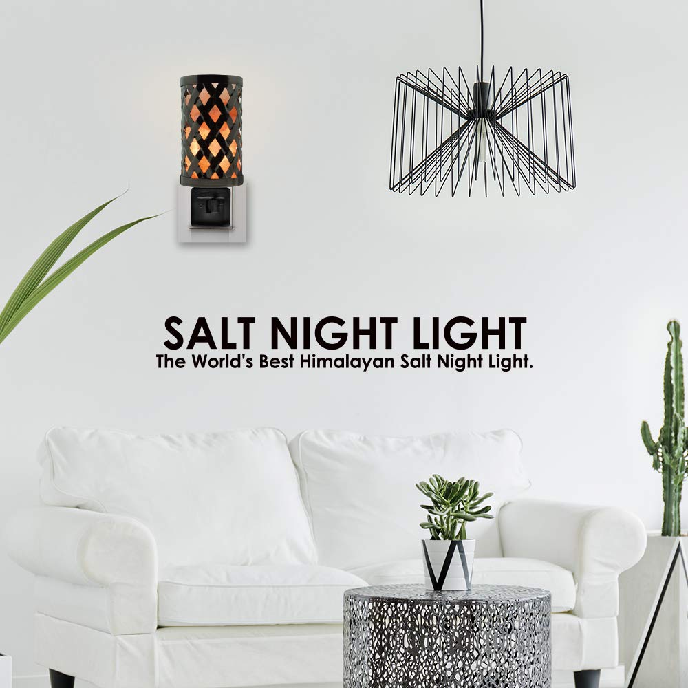 Himalayan Glow Salt Lamp Night Light with Pink Salt Chunks, 360° Rotatable Wall Plug, Orange, Model 1809