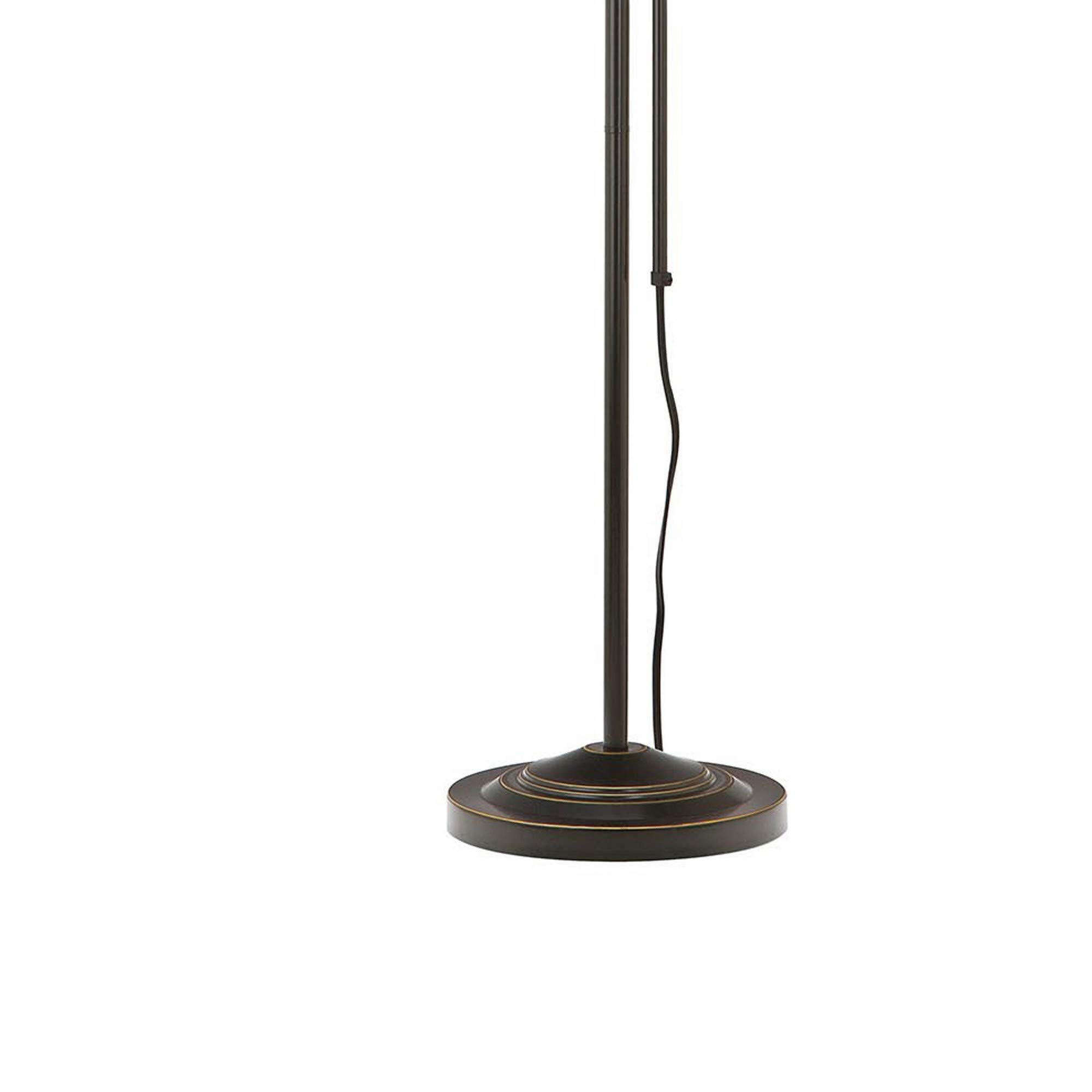 Benzara Metal Floor Lamp, Adjustable Pole, Rectangular Design, Black, Model BM225081