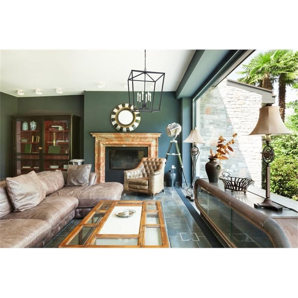 Living District Maddox 6-Light Black Metal Chandelier - Modern Ceiling Fixture