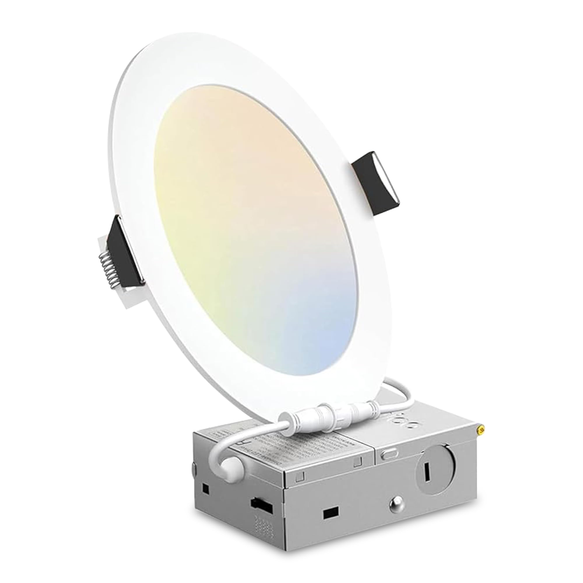 CHAMPION ELECTRONICS - 1-Pack 4 Inch Ultra-Thin LED Recessed Lights - 5CCT Selectable (2700K-5000K)  Dimmable 12W 900LM Ceiling Fixtures  CRI>90  IC-Rated  ETL/FCC Certified  5-Year Warranty
