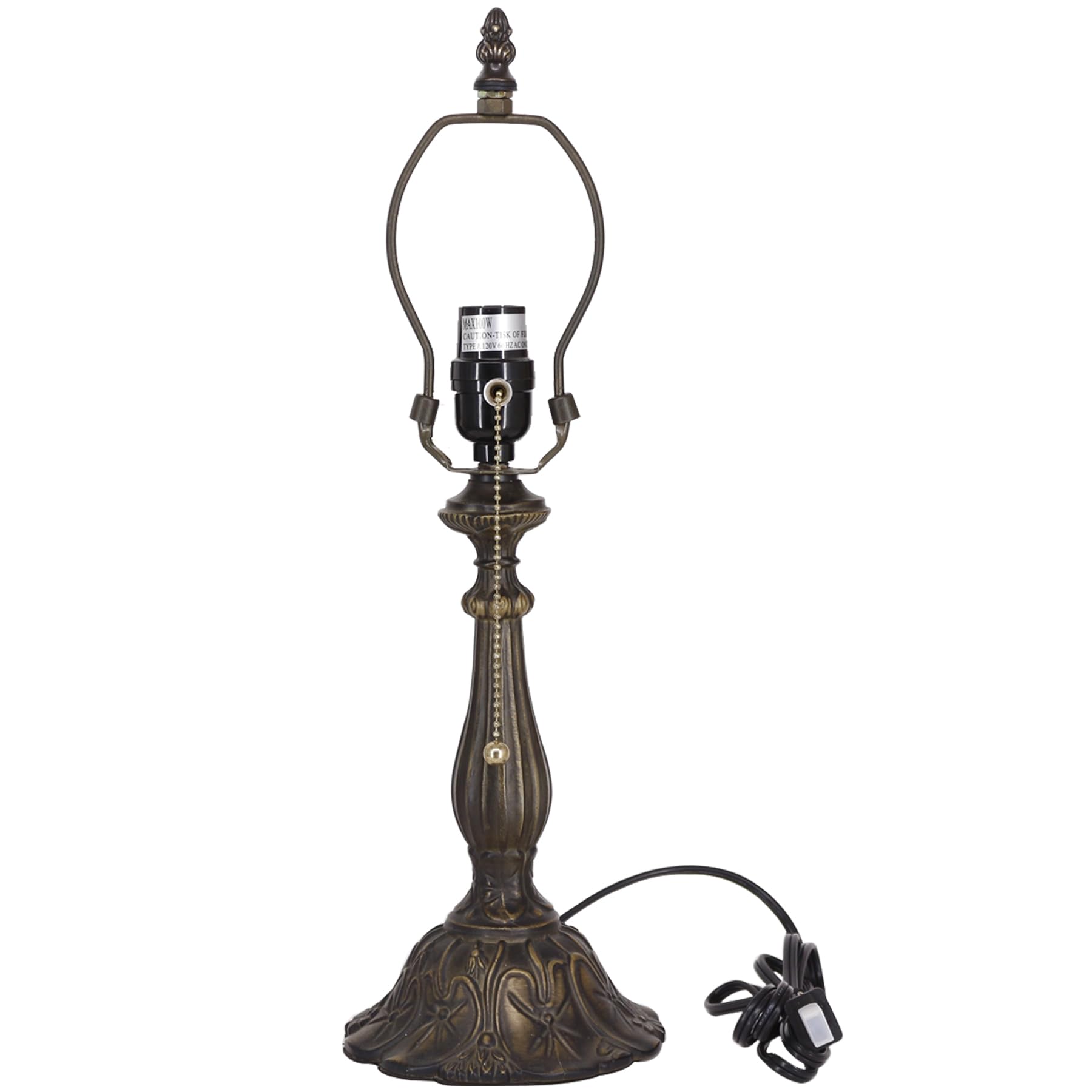 TCODTPOL Table Lamp Base Replacement, Dark Bronze Resin, Fits 8-12 Inch Tiffany Shades, 6inW x 18inH, Model W08T02