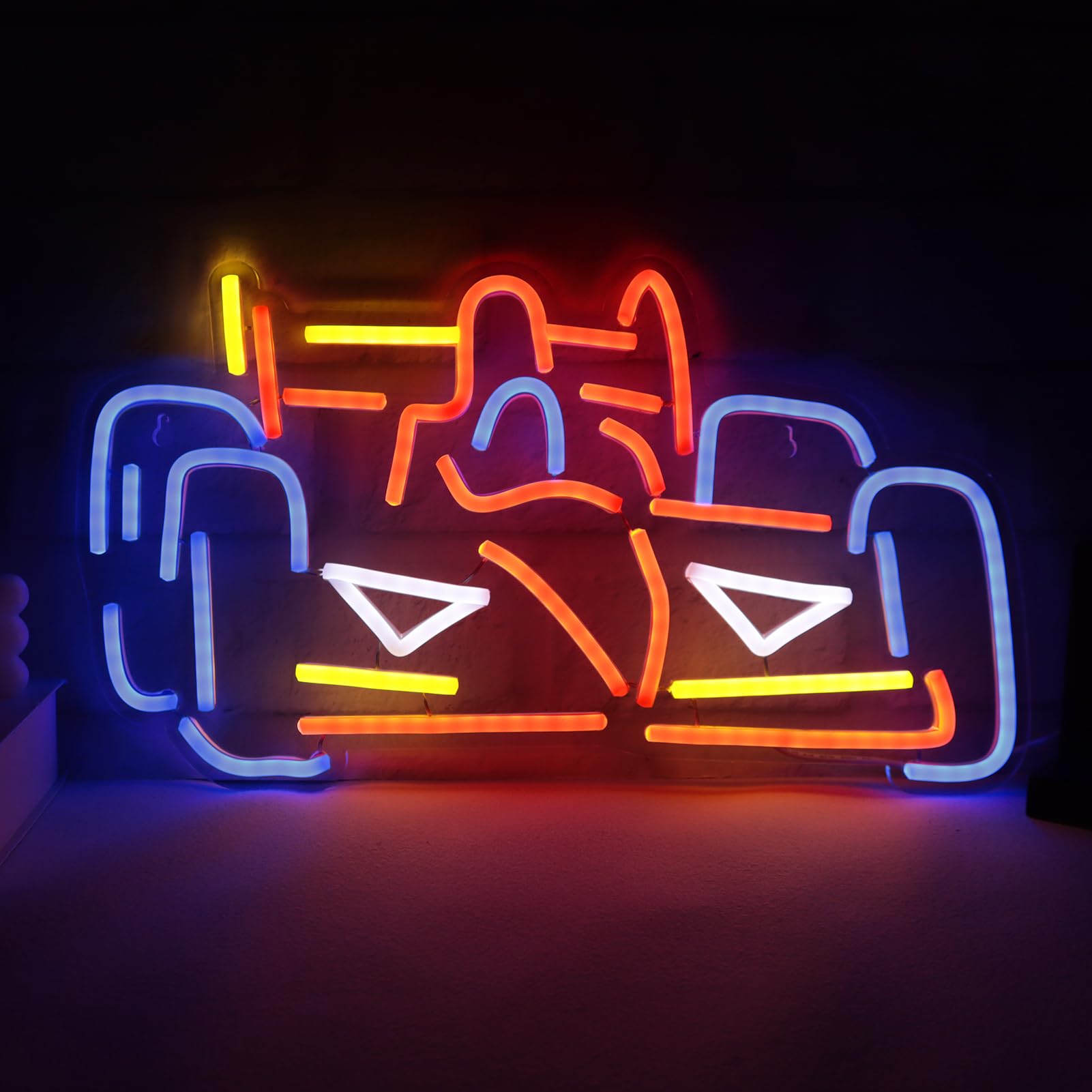 Pinlangdou Neon Sign, F1 Racing Wall Decor, 17x13 inches, Colorful Acrylic Art for Game Room and Bedroom