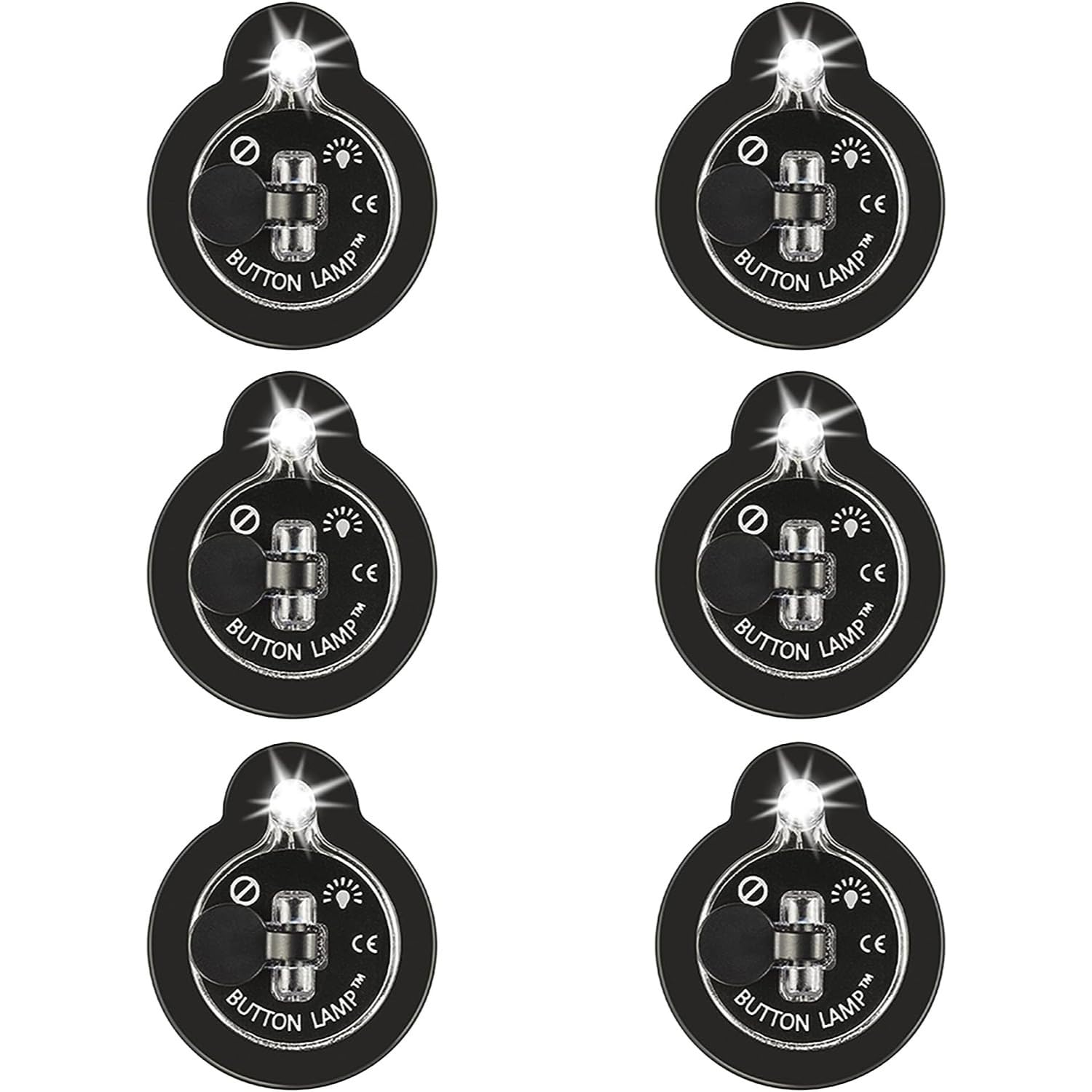 Panther Vision 6-Pack Adhesive Led Utility Lights - Ultra Bright, Lightweight, Black