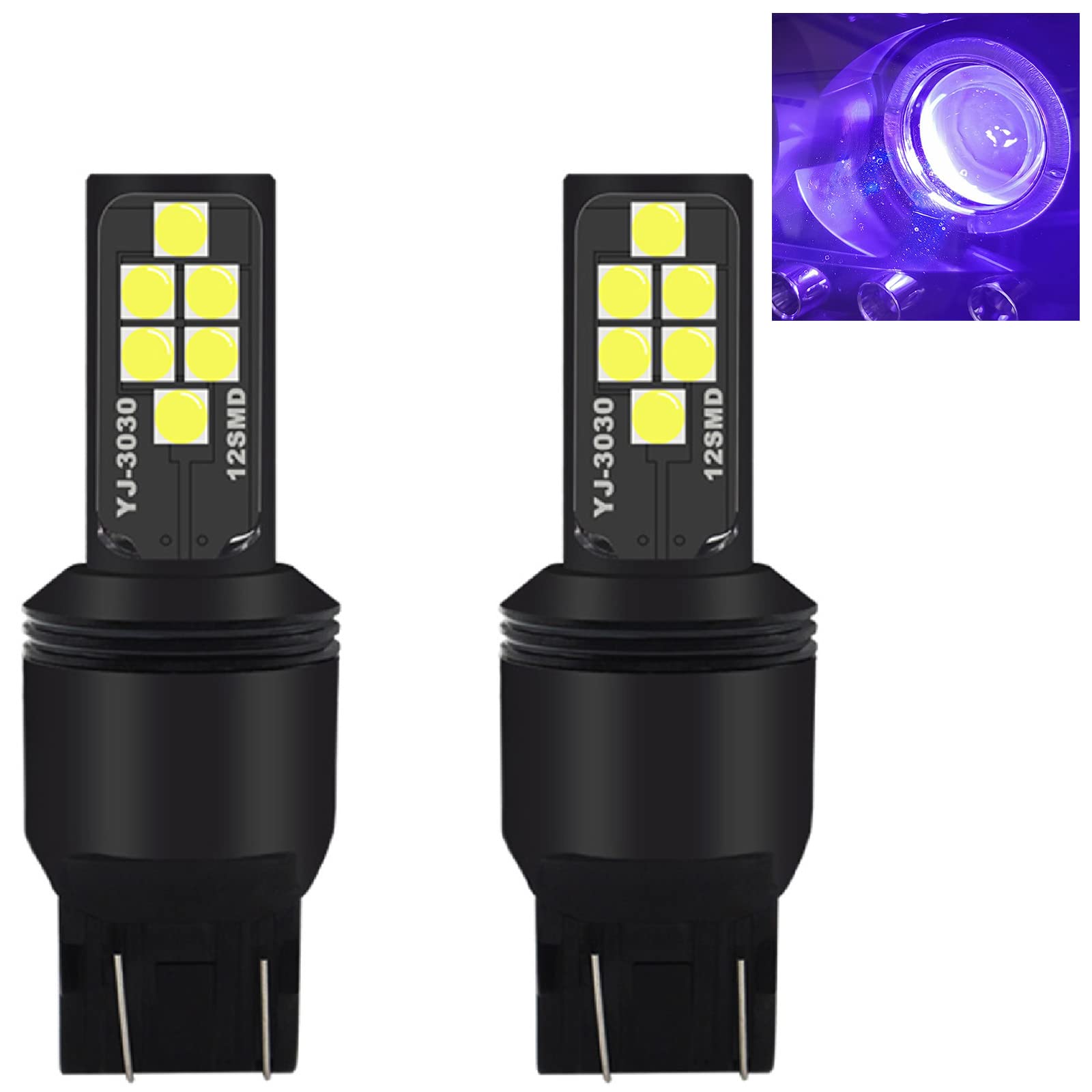SOCAL-LED LIGHTING Purple LED Turn Signal Bulb, 7443 (T20), Plastic, Pack of 2