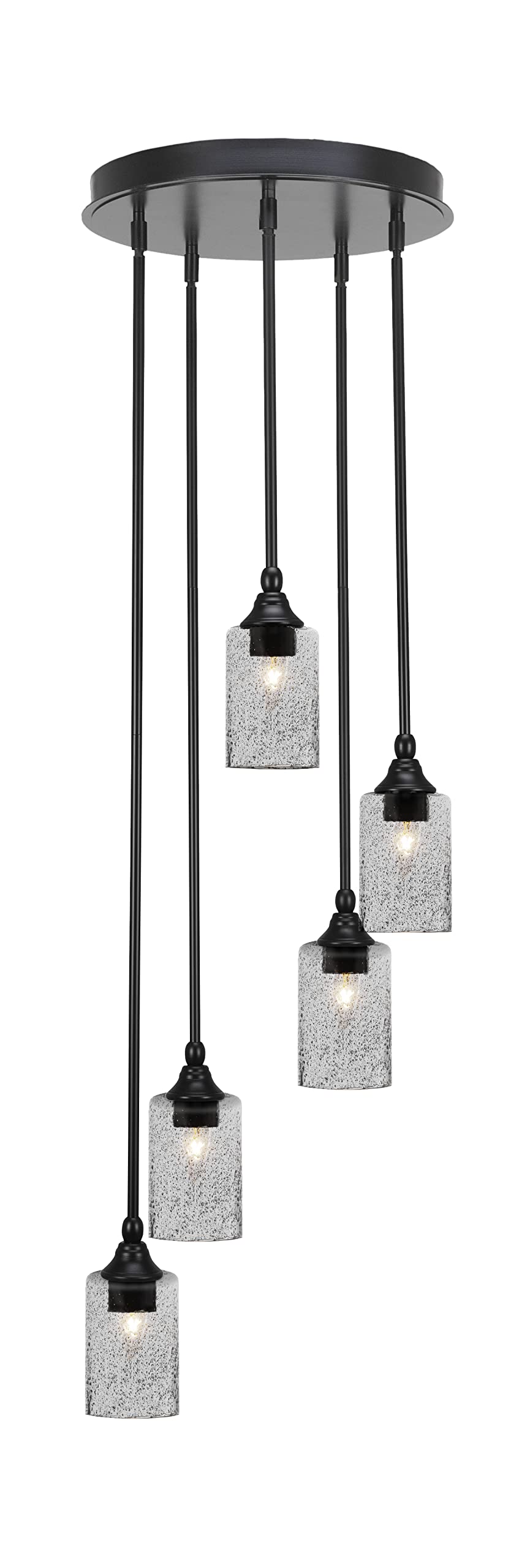 Empire 5 Light Cluster Pendalier in Matte Black Finish (2145-MB-3002)