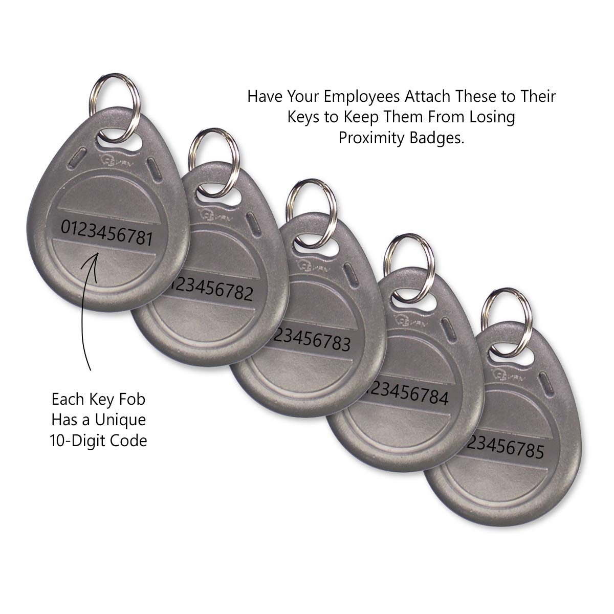 Lathem Proximity Rfid Key Fobs, Pack Of 5 (Rfkey-5)