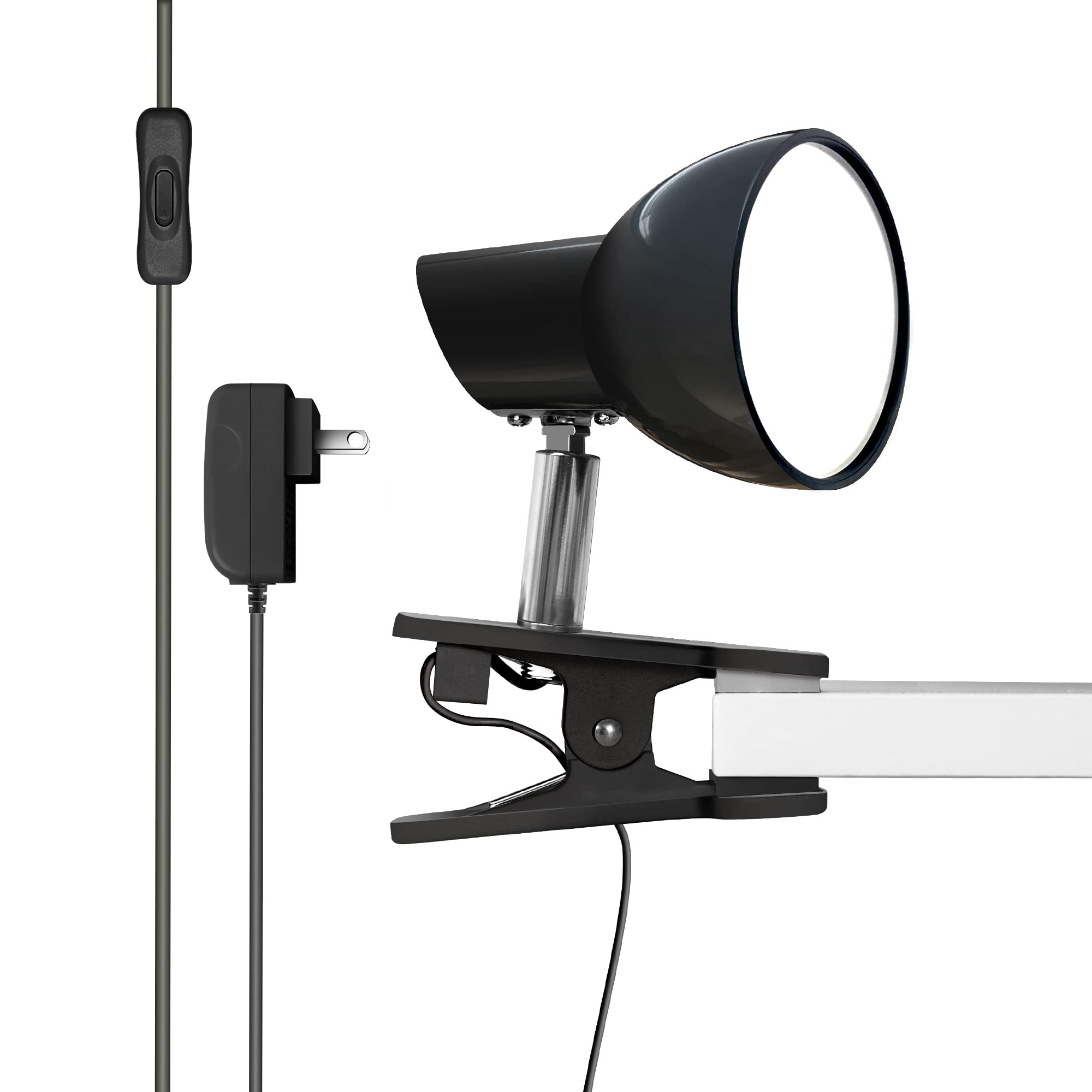 TOPMB Clamp Light - Super Bright Clip Lamp, Small, Black, Model HC001-B, Easy to Attach Illumination for Reading in Bed
