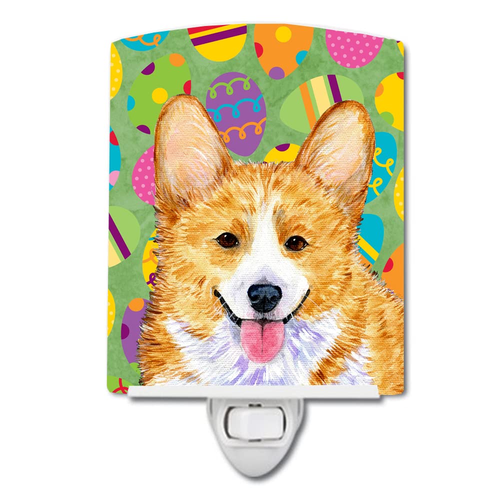 Carolines Treasures Ceramic Night Light, Corgi Easter Eggtravaganza, 6x4x3, UL-Certified, Multicolor, Model SS4831CNL
