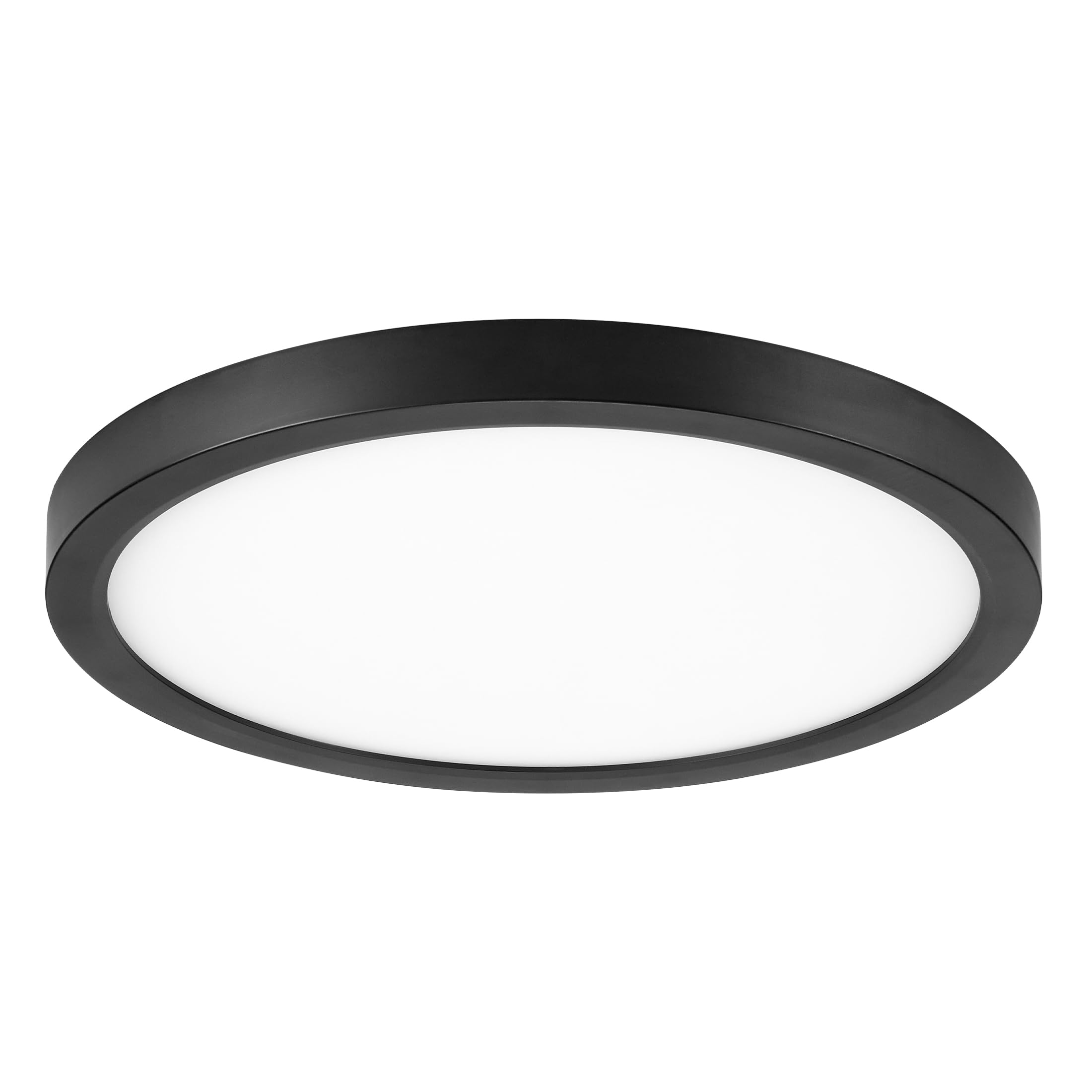 Maxxima 12 in. LED Flush Mount Ceiling Light, 2200 Lumens, 5 CCT 2700K/3000K/3500K/4000K/5000K Panel Light, Black Trim Round Fix