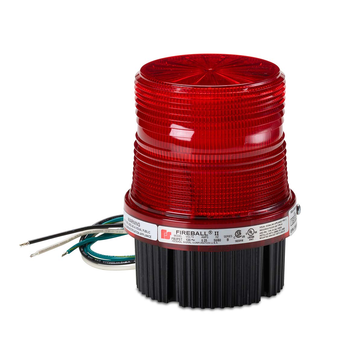 Warning Light, Strobe Tube, Red, 120Vac