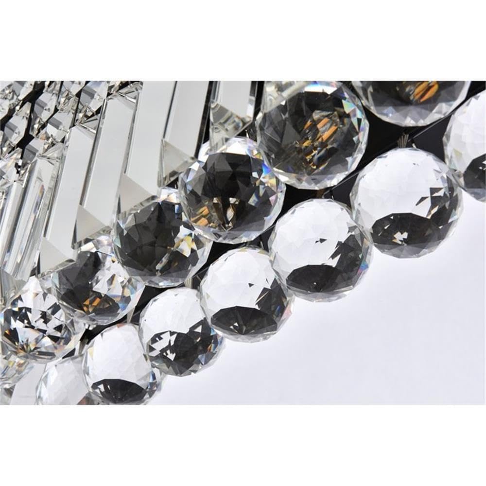 Elegant Lighting Maxime 26" Black Metal And Crystal Wall Sconce