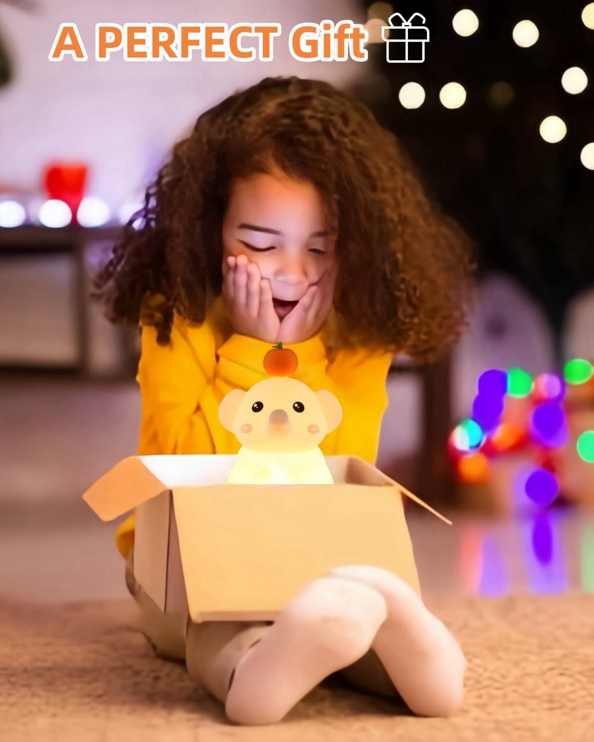 Emmanoth LED Elephant Night Light, Cute Squishy Elephant Lamp, Silicone Night Light for Baby Nursery, Rechargeable Dimmable Kids