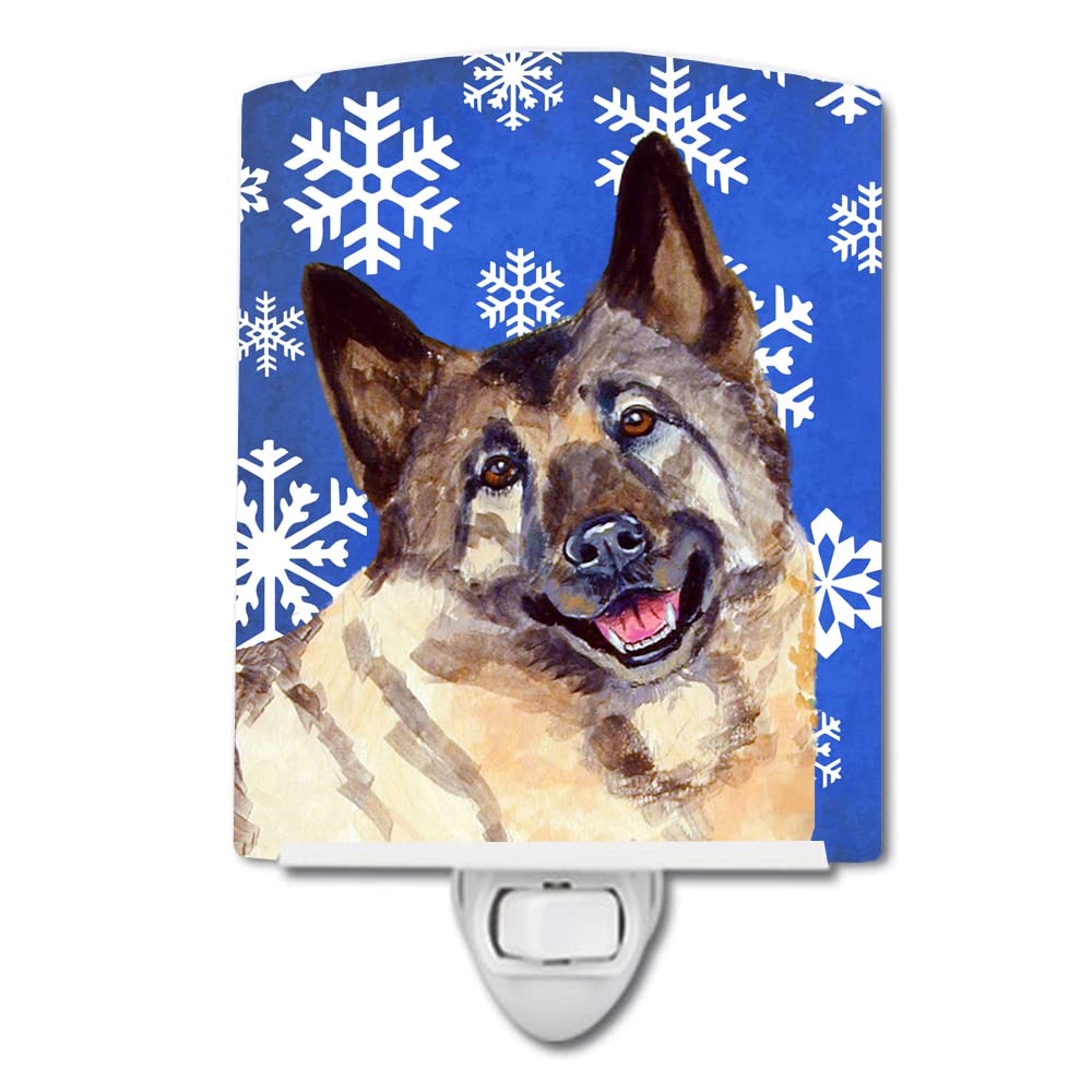 Carolines Treasures Ceramic Night Light, Norwegian Elkhound, UL-Certified, 6x4x3 inches, Multicolor, Model LH9308CNL