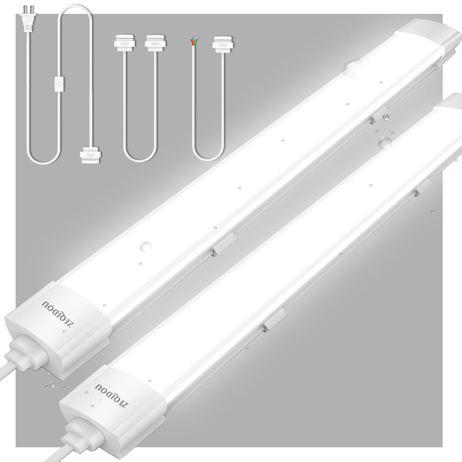 ZEQIDOU 4ft LED Shop Light, 36W Waterproof Utility Tube Lights, White, Model SL-CA120036-X-N-E, 2-Pack