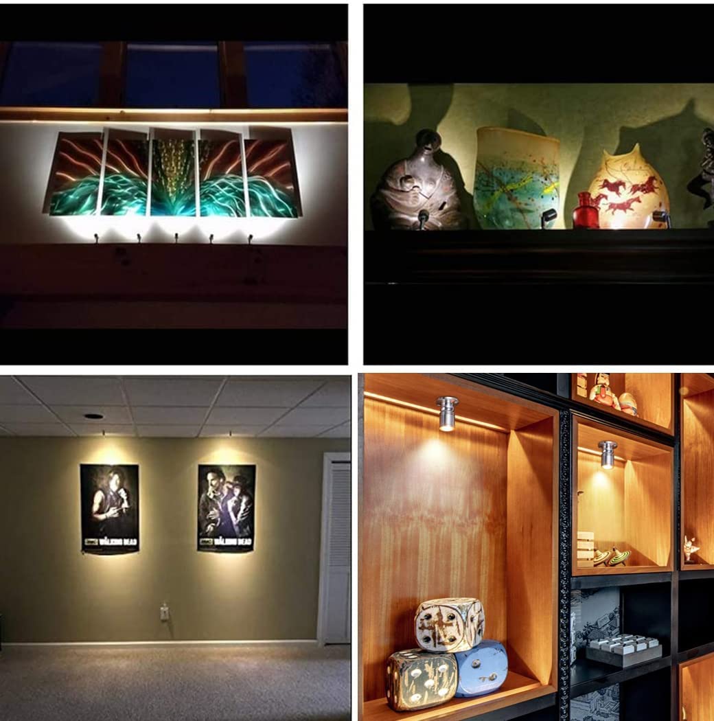 Cefrank 8-Pack Mini Spot Lights With Dimmer, 360° Rotatable, Warm White Led, Aluminum Finish