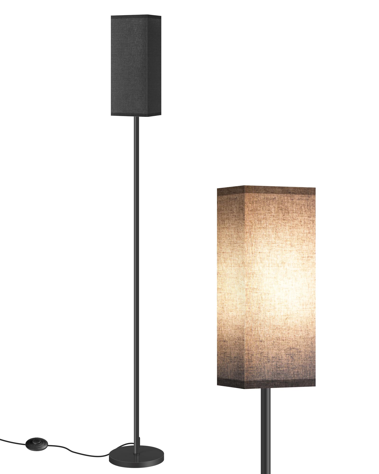GOEBLESON Floor Lamp with Foot Switch, Modern Standing Lamp with Minimalist Design, for Living Room, Bedroom, Office (Bulb Not I